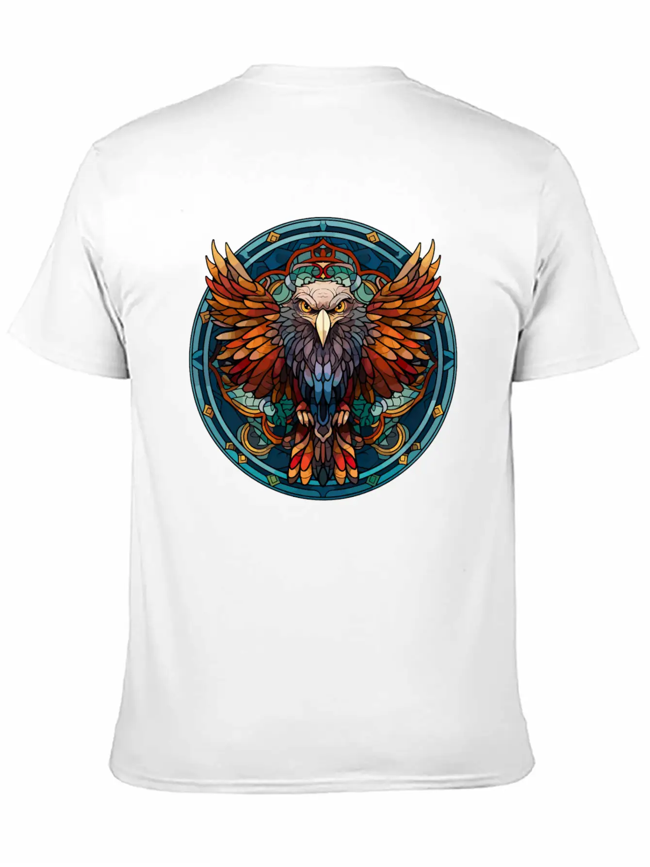 Stained Glass Eagle (3 Of 4) Comfortable Minimalist Graphic Tee – Summer Style Essential