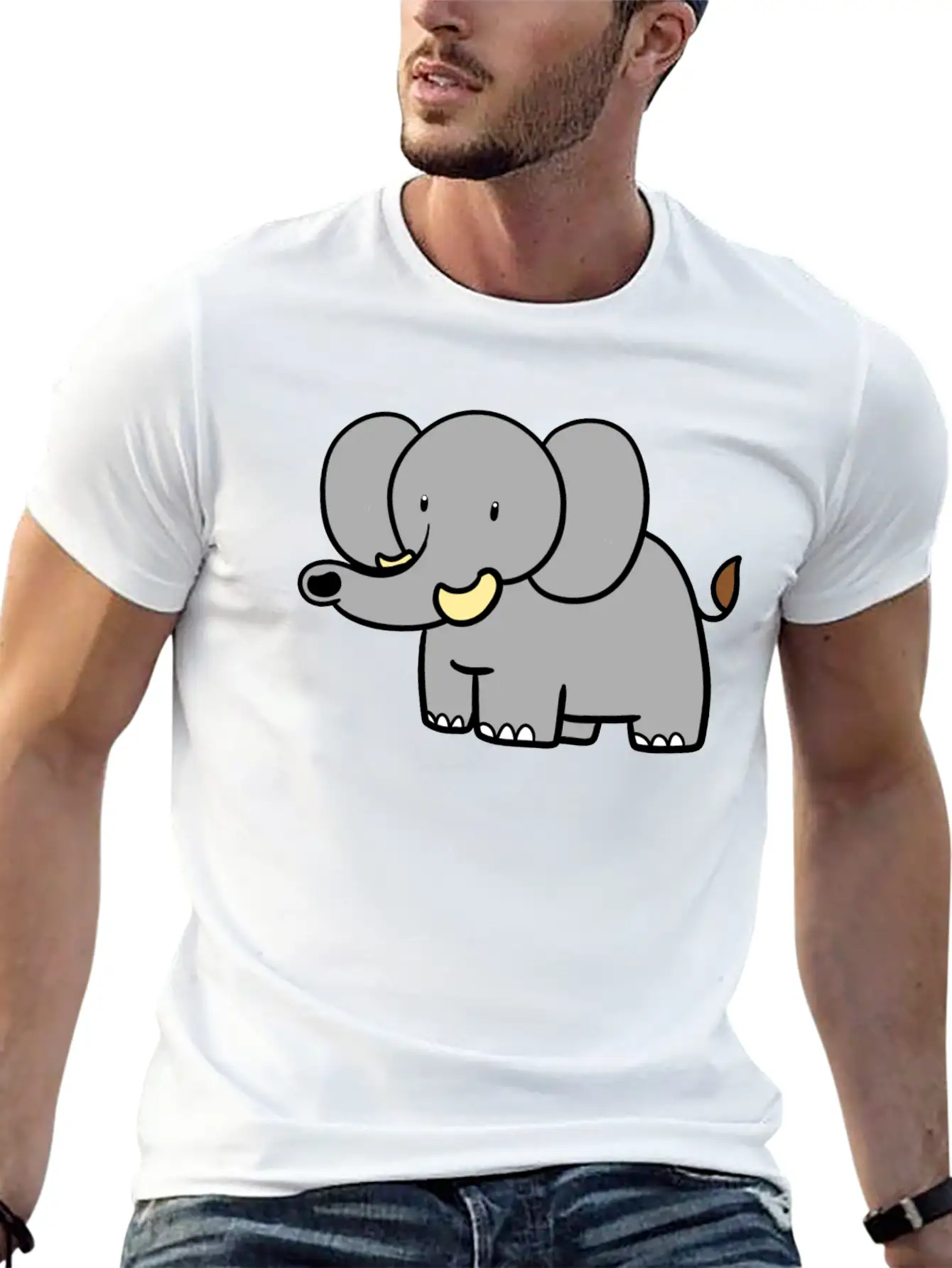 Standing Elephant Unisex Casual T-Shirt – Clean Design For Daily Comfort