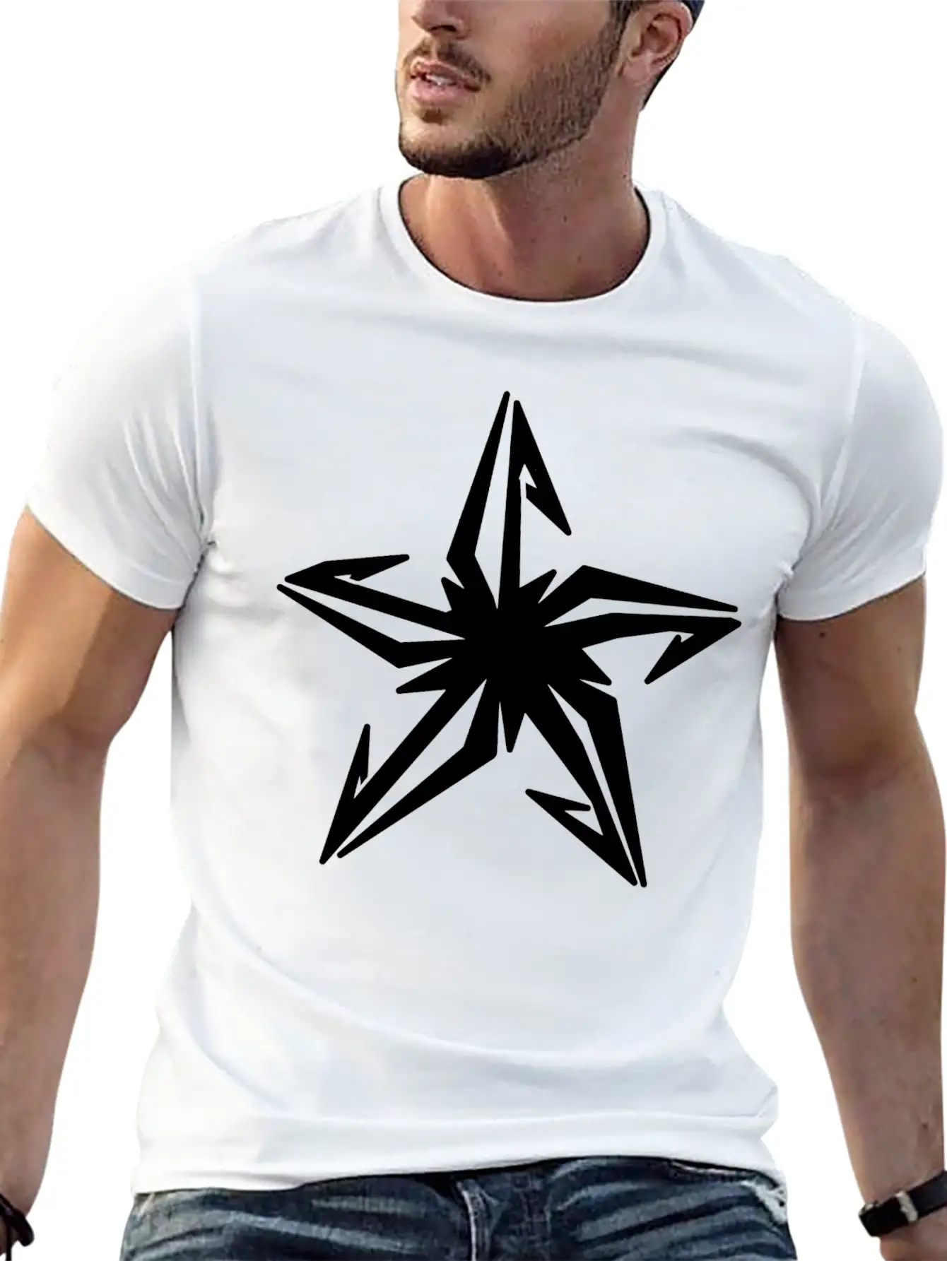 Star Hook Symbol Unisex Casual T-Shirt – Clean Design For Daily Comfort