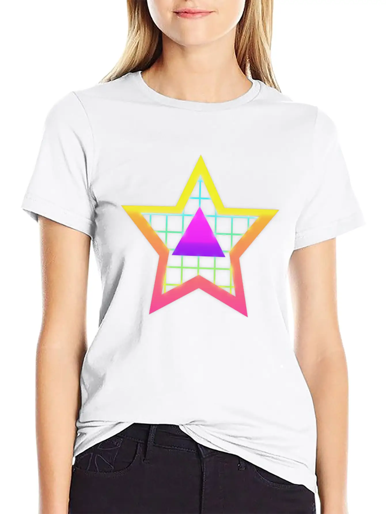 Star Neon Vintage Retro Style 90s Unisex Casual T-Shirt – Clean Design For Daily Comfort