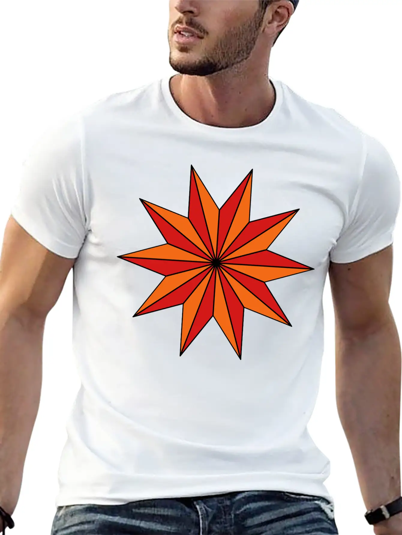 Star With 10 Rays Unisex Casual T-Shirt – Clean Design For Daily Comfort