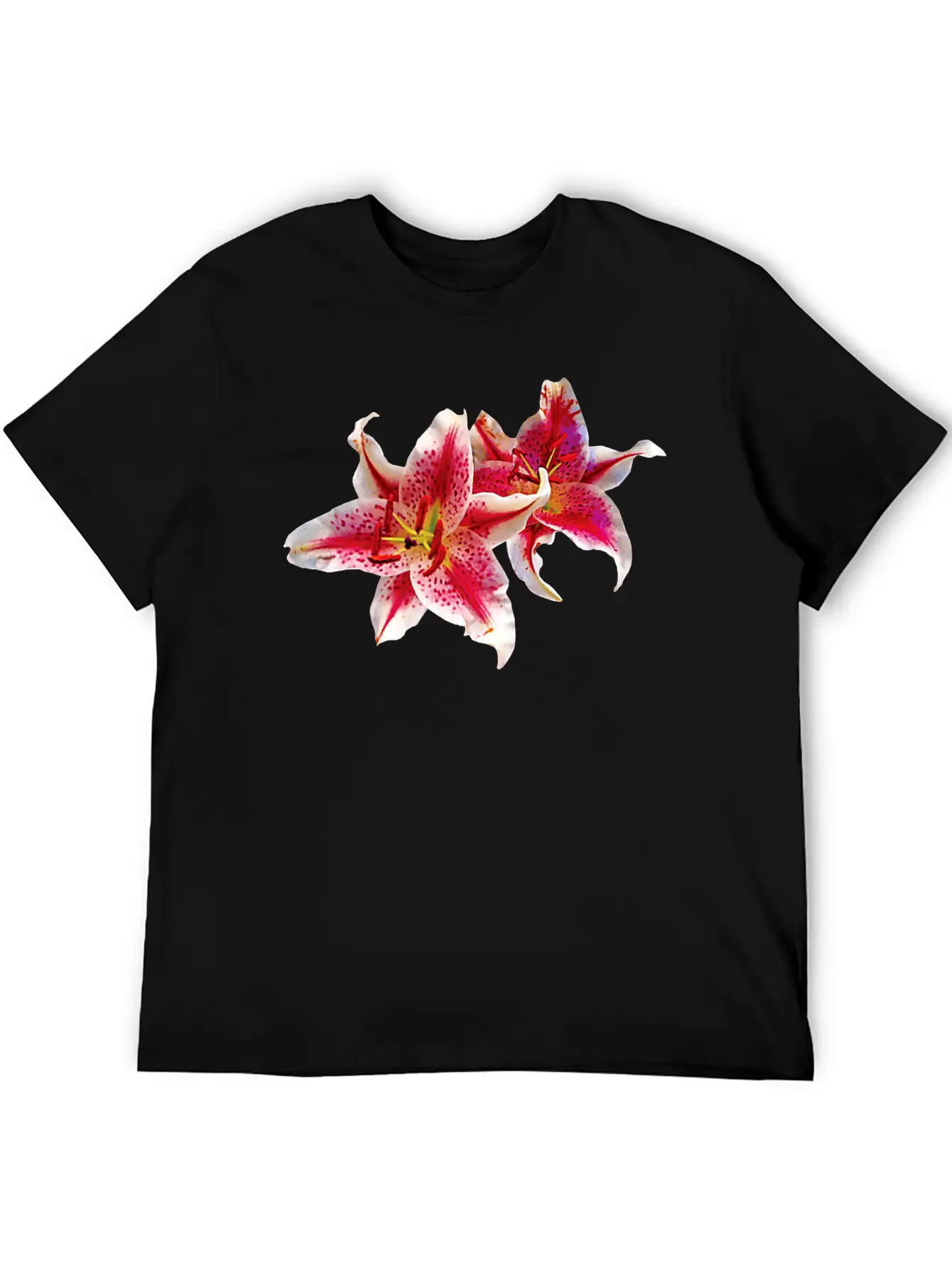 Stargazer Lily Pair Basic Graphic T-Shirt – Daily Comfort In Soft Cotton