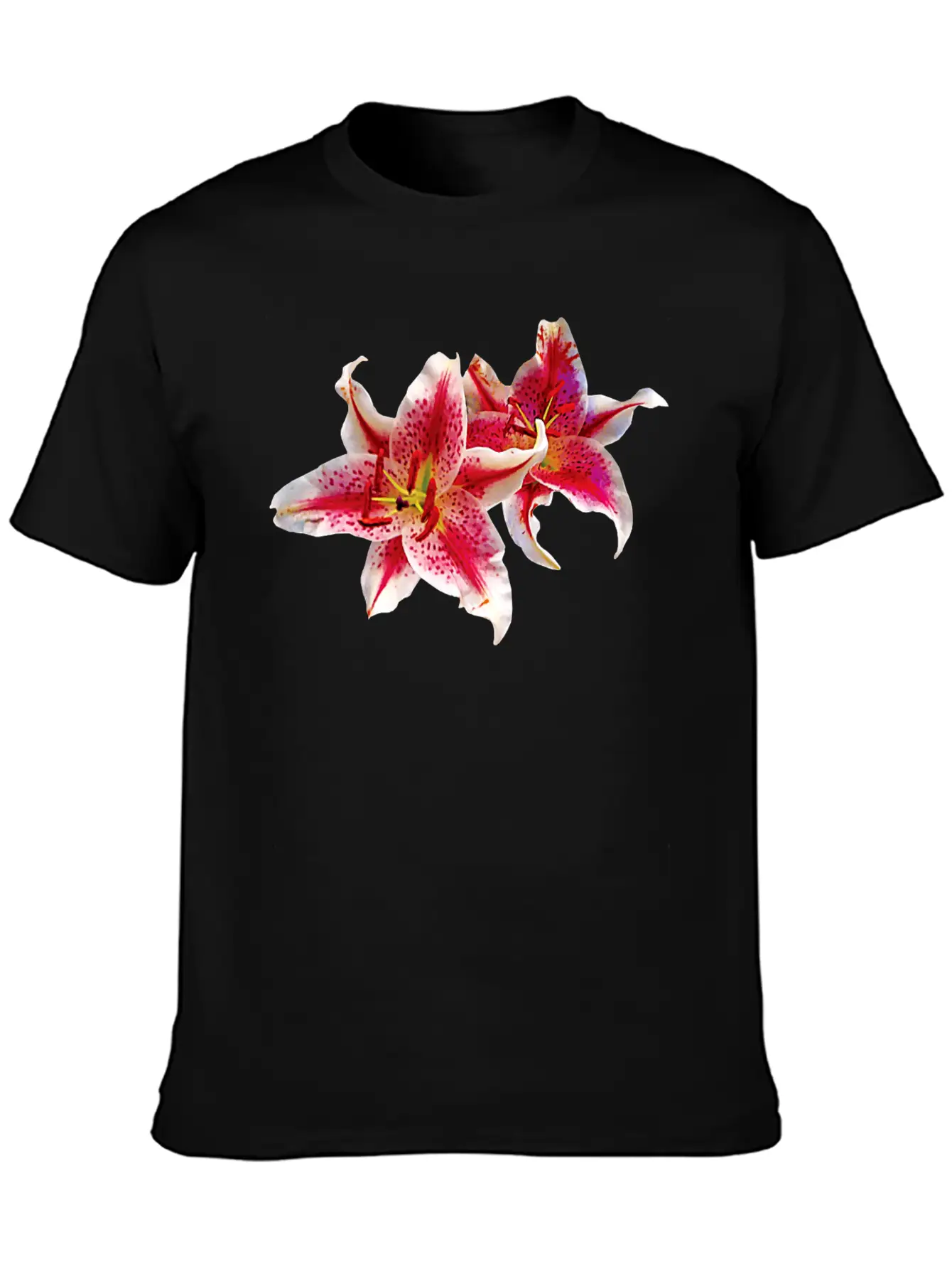 Stargazer Lily Pair Basic Graphic T-Shirt – Daily Comfort In Soft Cotton