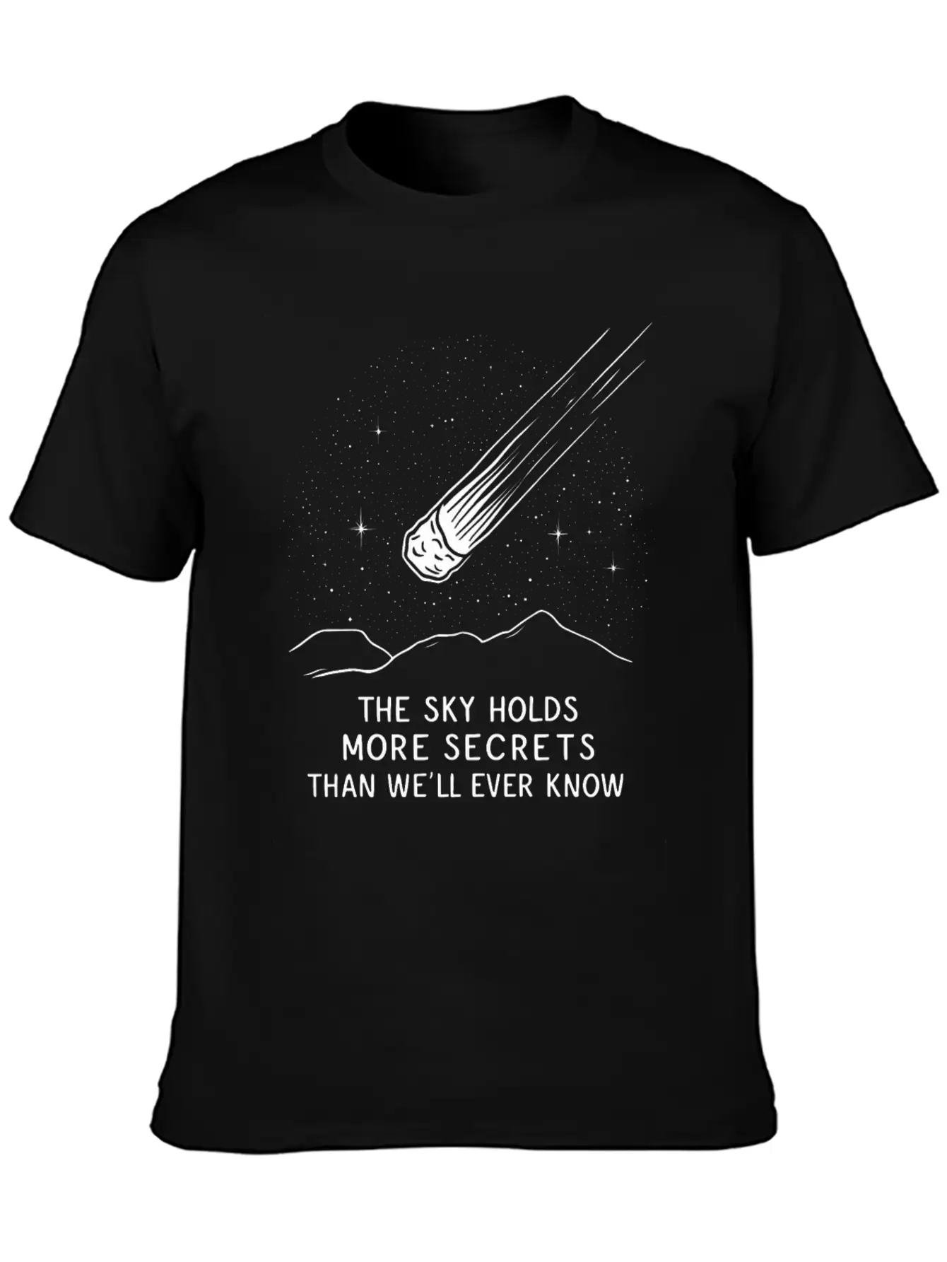Stargazing Adventures Under The Meteor Shower Basic Graphic T-Shirt – Daily Comfort In Soft Cotton
