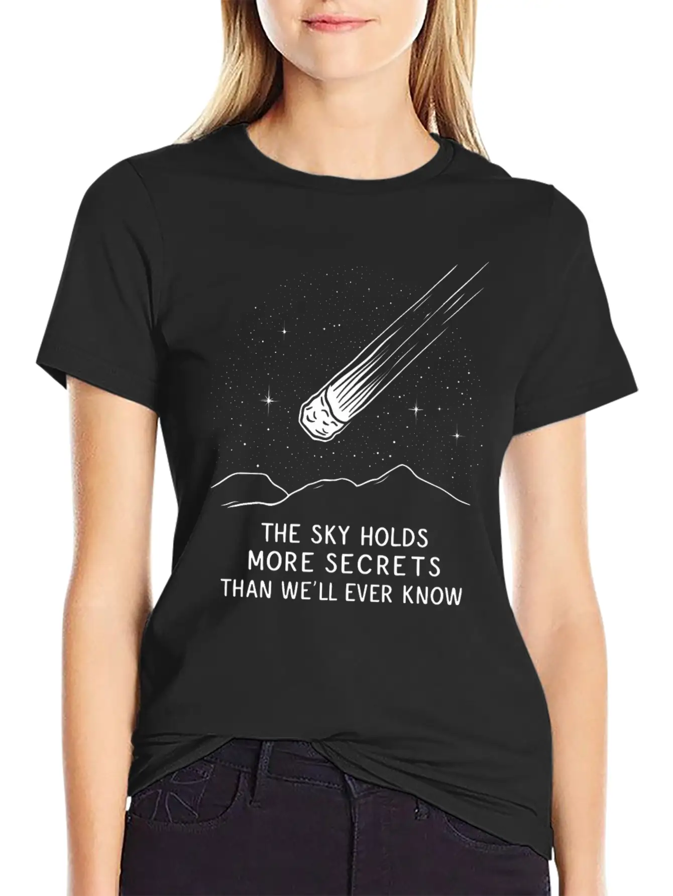 Stargazing Adventures Under The Meteor Shower Basic Graphic T-Shirt – Daily Comfort In Soft Cotton