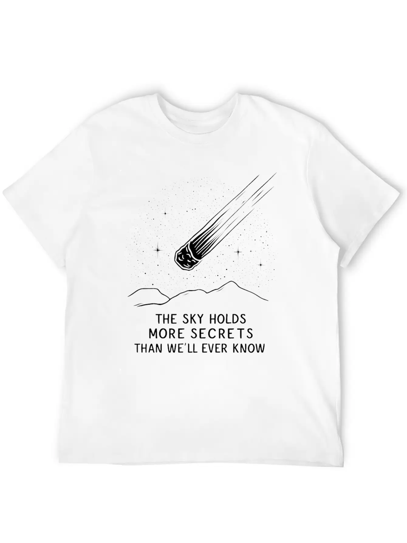 Stargazing Adventures Under The Meteor Shower Basic Graphic T-Shirt – Daily Comfort In Soft Cotton