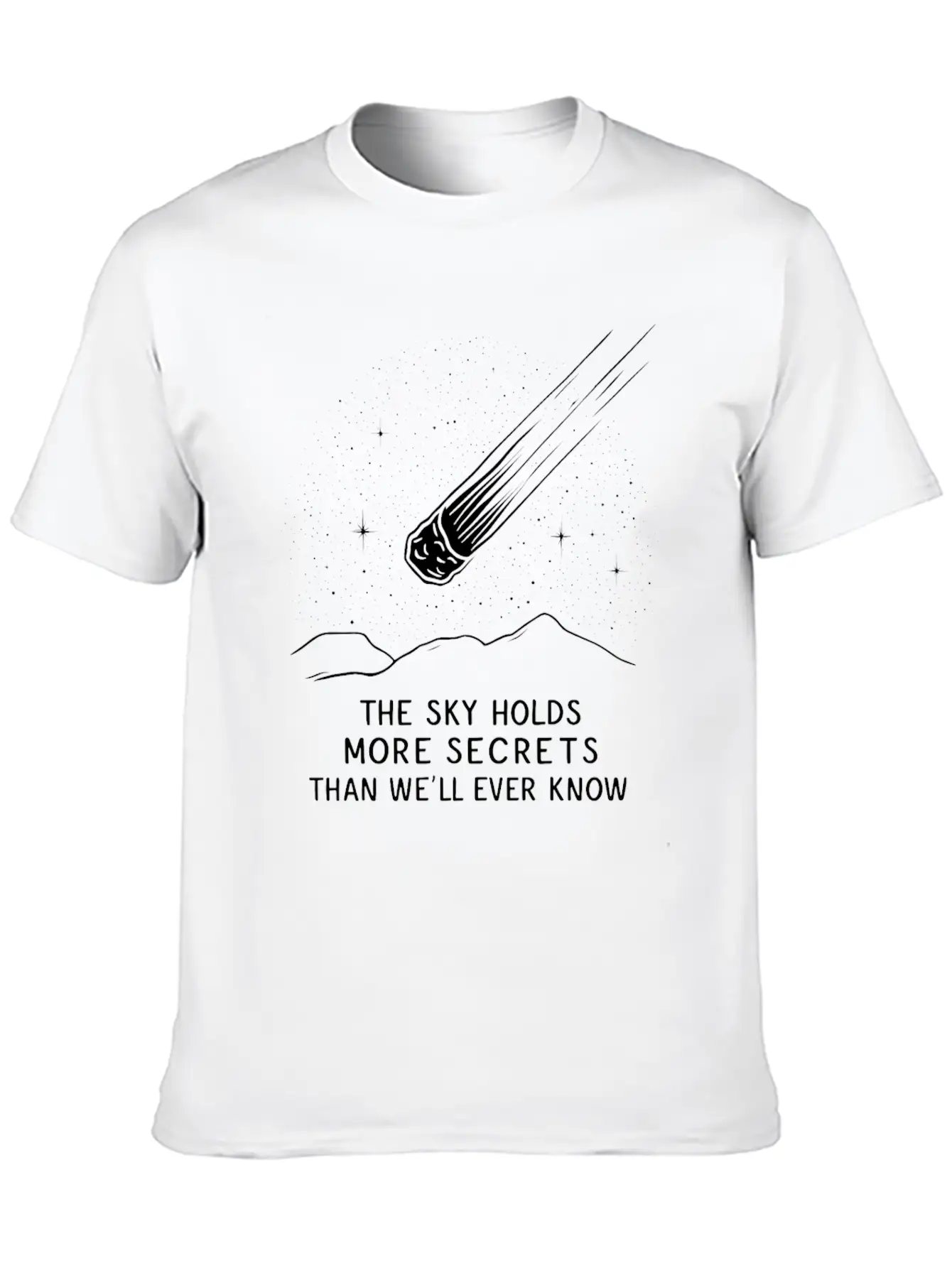 Stargazing Adventures Under The Meteor Shower Basic Graphic T-Shirt – Daily Comfort In Soft Cotton