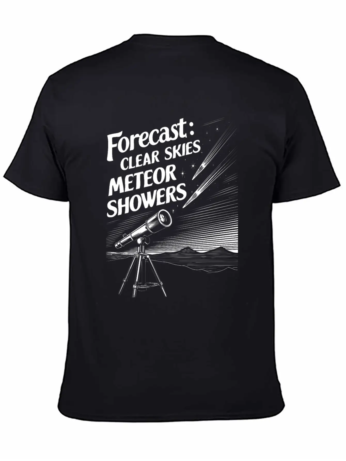 Stargazing Adventures Under The Meteor Shower Lightweight Cotton T-Shirt – Daily Comfort Graphic Shirt