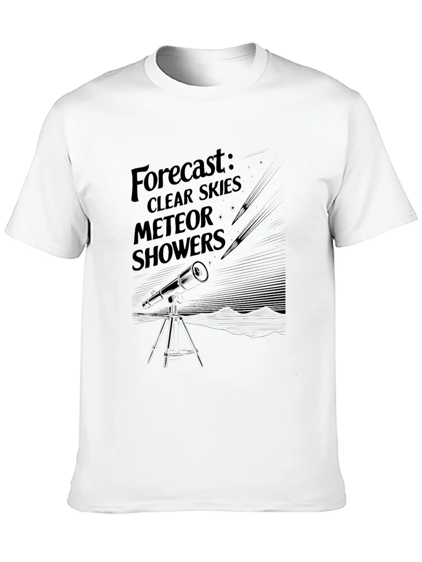 Stargazing Adventures Under The Meteor Shower Stylish Everyday T-Shirt – Unisex Basic Cotton Tee