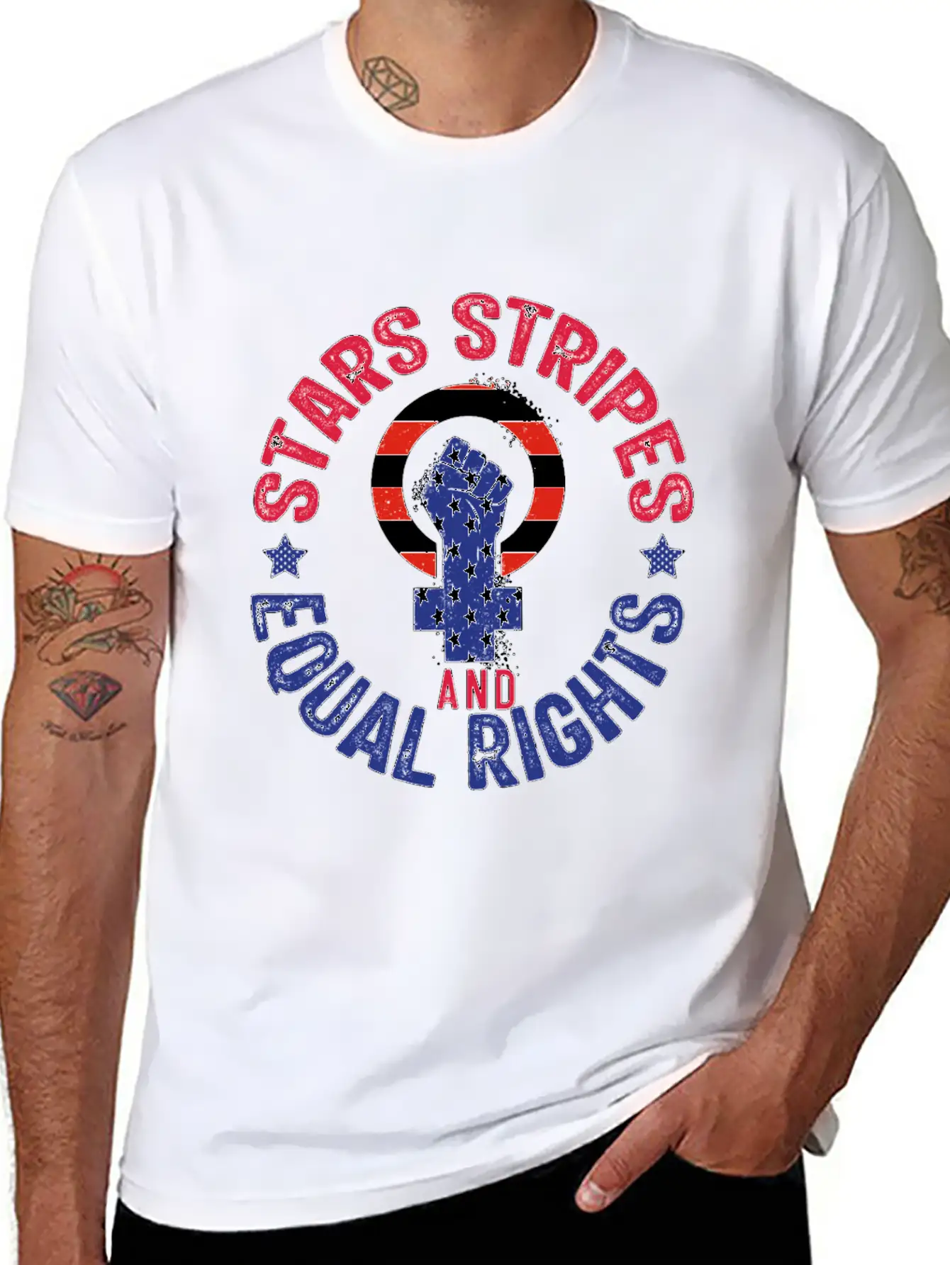Stars Stripes And Equal Rights, Pro Choice, Female Modern Fit Casual T-Shirt ��� Clean And Versatile Design