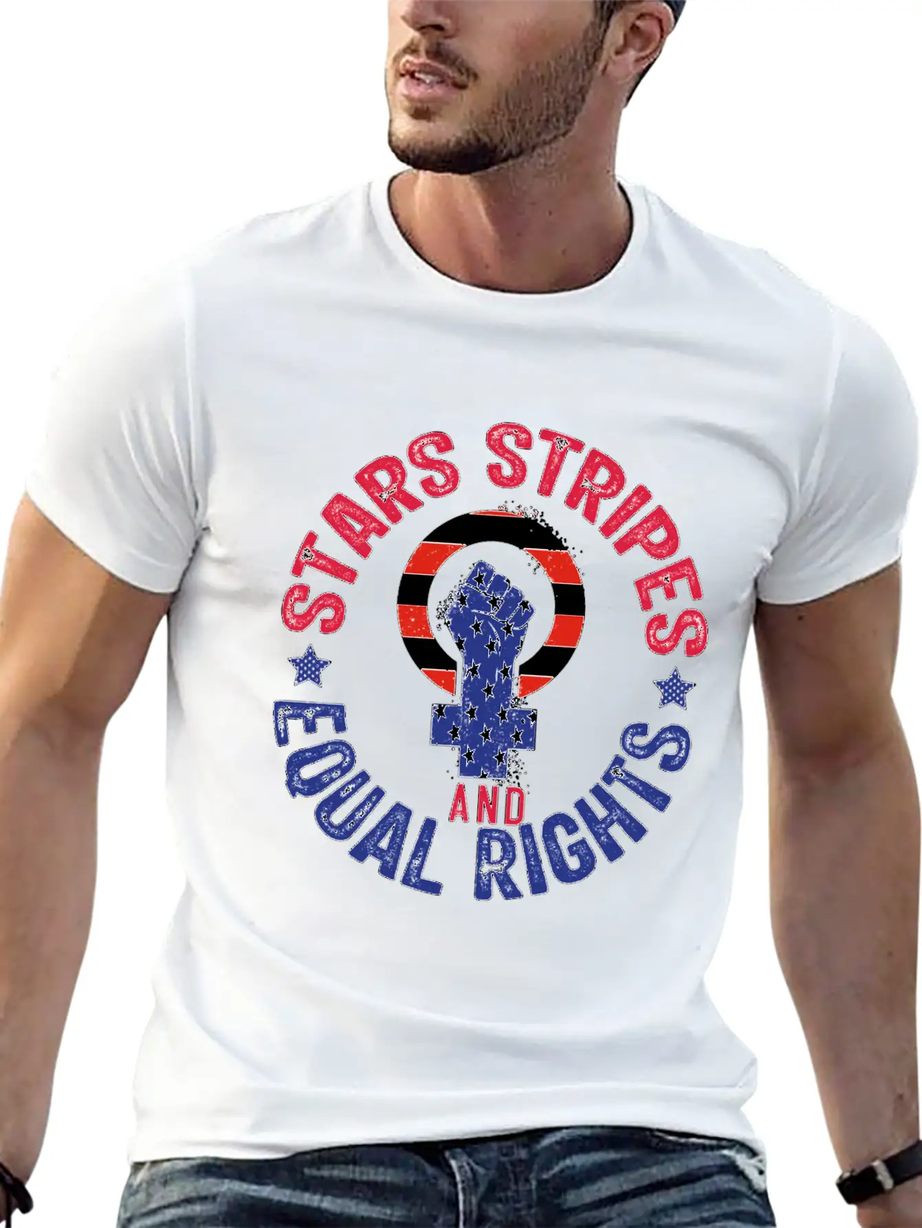 Stars Stripes And Equal Rights, Pro Choice, Female Modern Fit Casual T-Shirt ��� Clean And Versatile Design