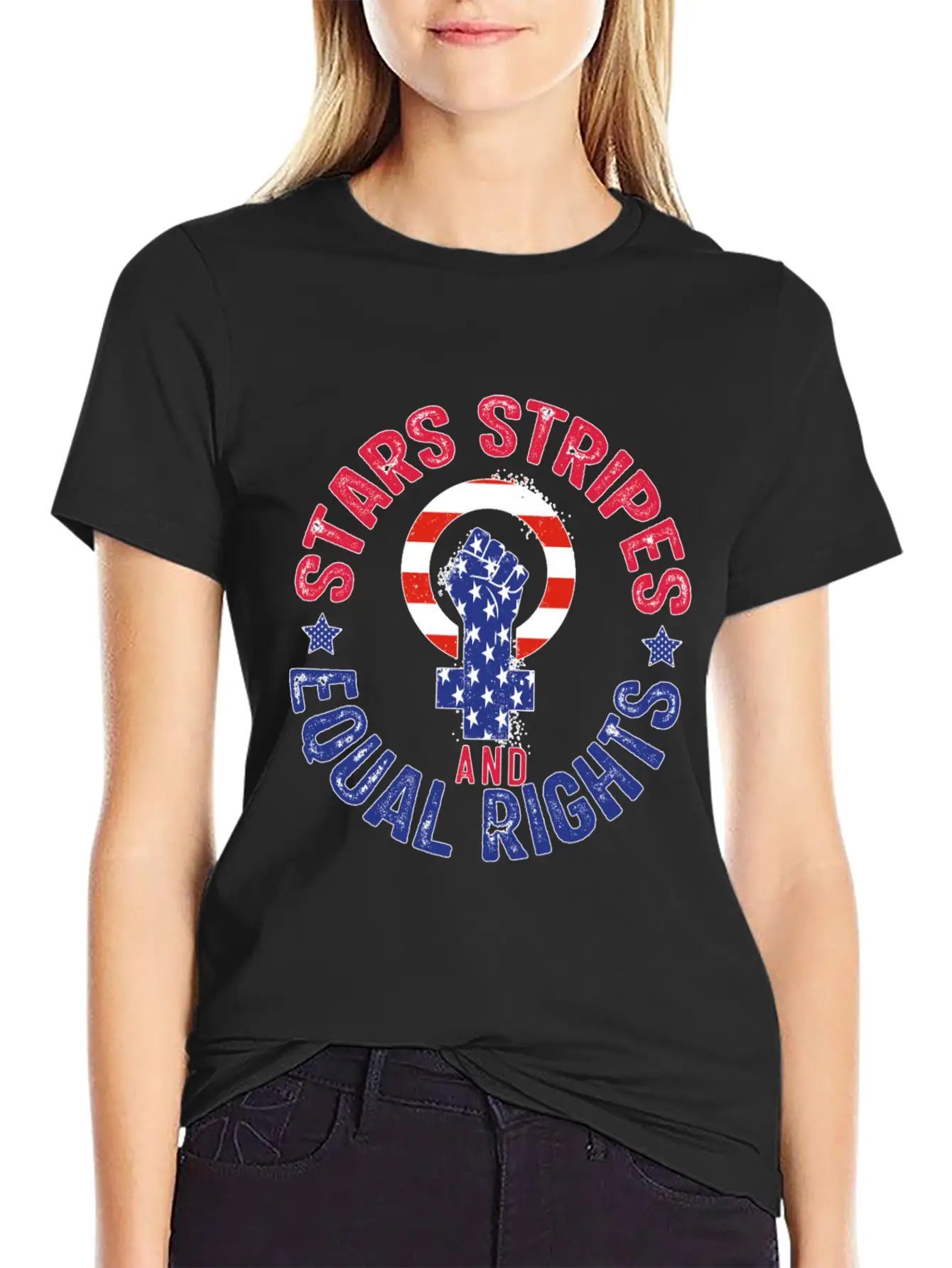 Stars Stripes And Equal Rights, Pro Choice, Female Modern Fit Casual T-Shirt ��� Clean And Versatile Design