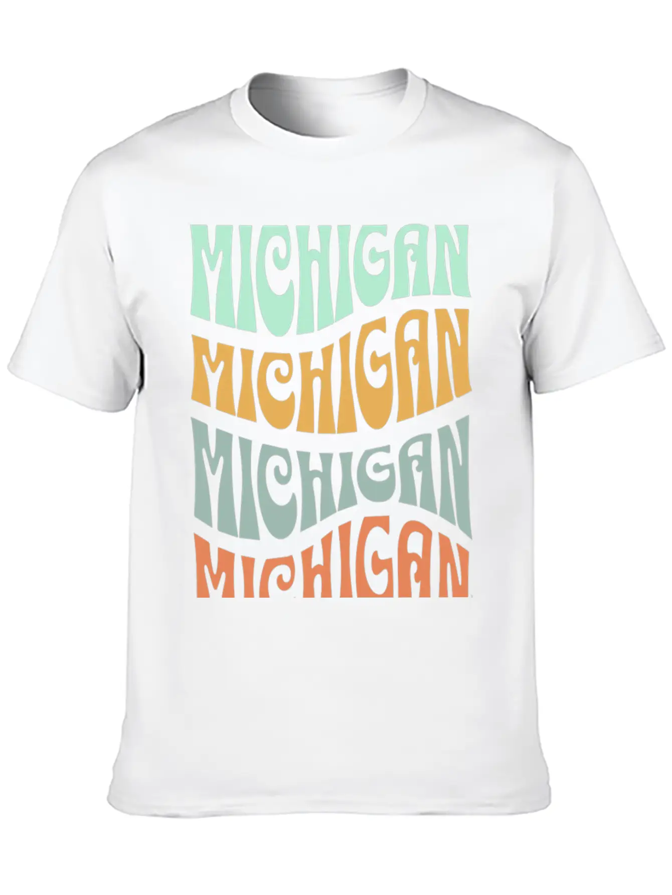State Of Michigan Retro Aesthetic Groovy Font Unisex Casual T-Shirt – Clean Design For Daily Comfort