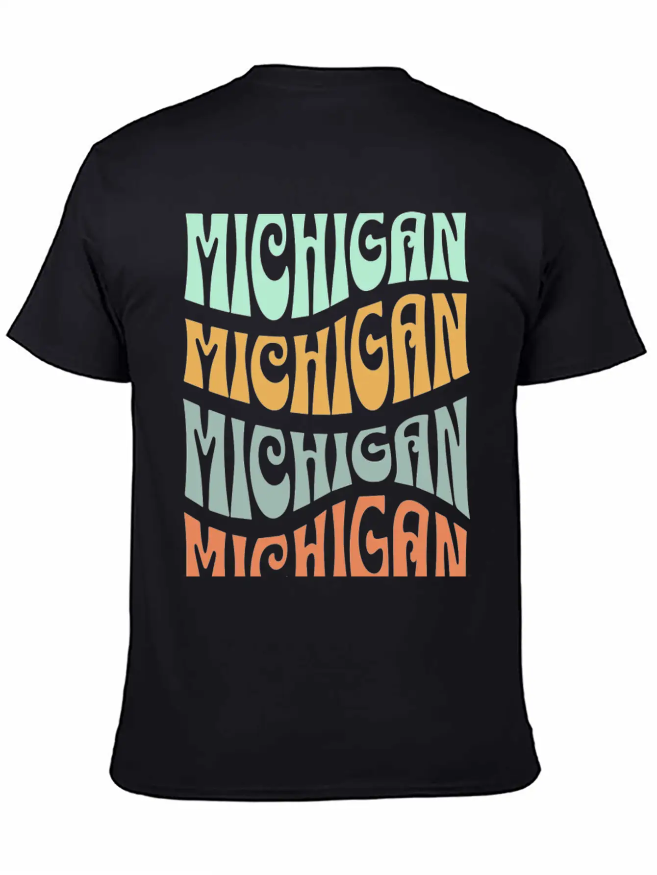 State Of Michigan Retro Aesthetic Groovy Font Unisex Casual T-Shirt – Clean Design For Daily Comfort