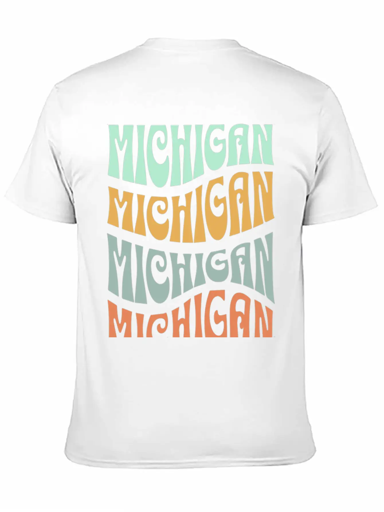 State Of Michigan Retro Aesthetic Groovy Font Unisex Casual T-Shirt – Clean Design For Daily Comfort
