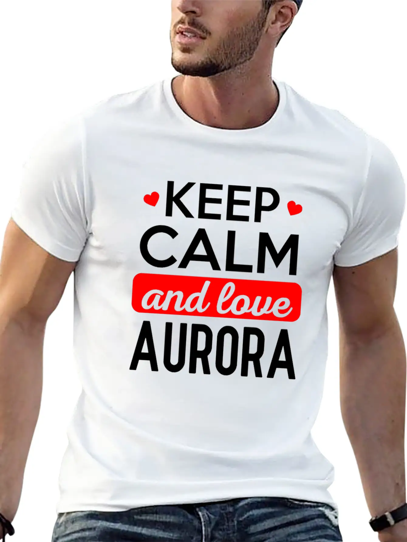 Stay Calm And Dear Aurora Modern Fit Casual T-Shirt – Clean And Versatile Design
