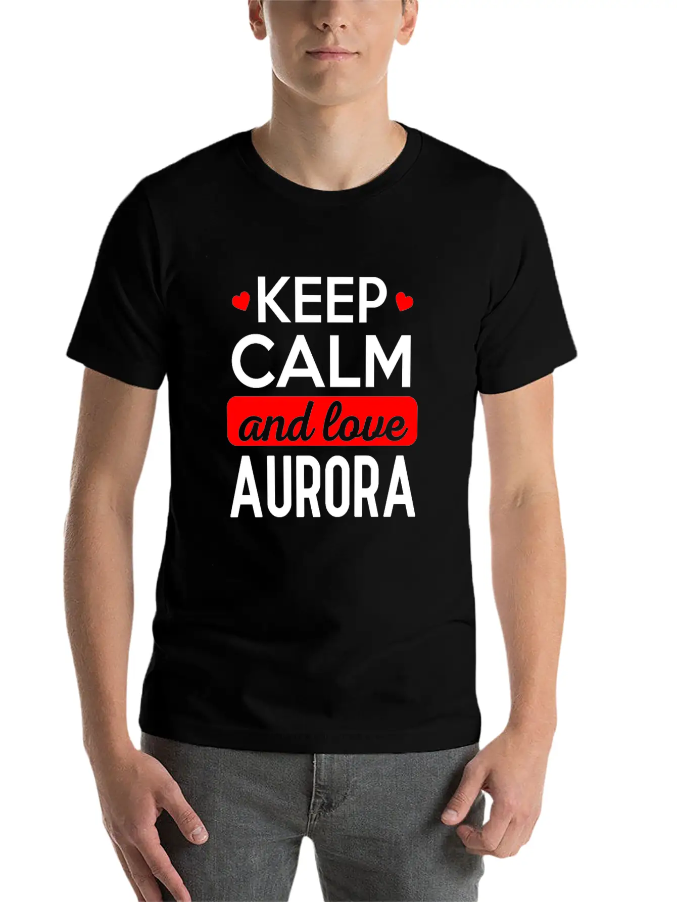 Stay Calm And Dear Aurora Modern Fit Casual T-Shirt – Clean And Versatile Design