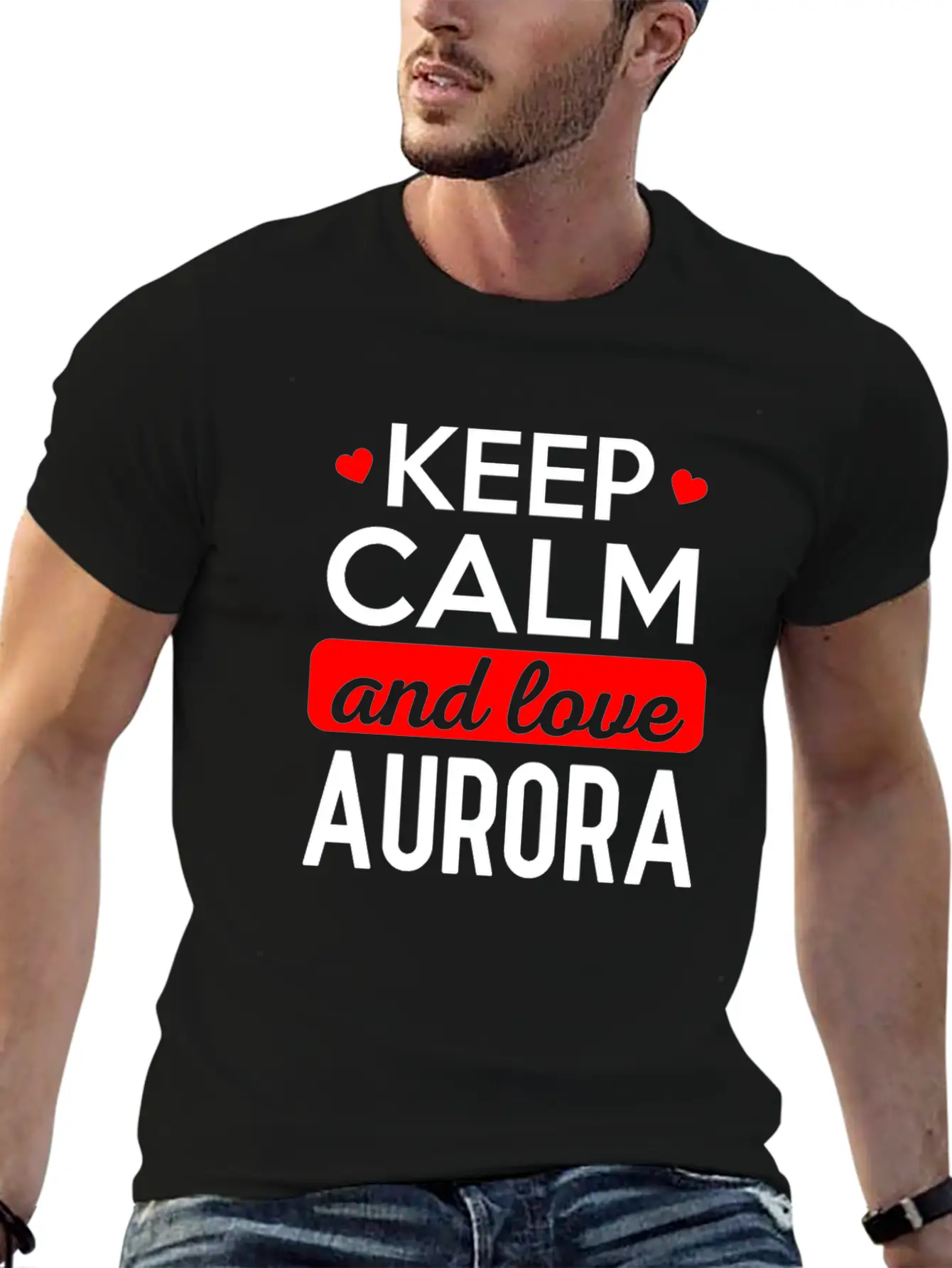 Stay Calm And Dear Aurora Modern Fit Casual T-Shirt – Clean And Versatile Design