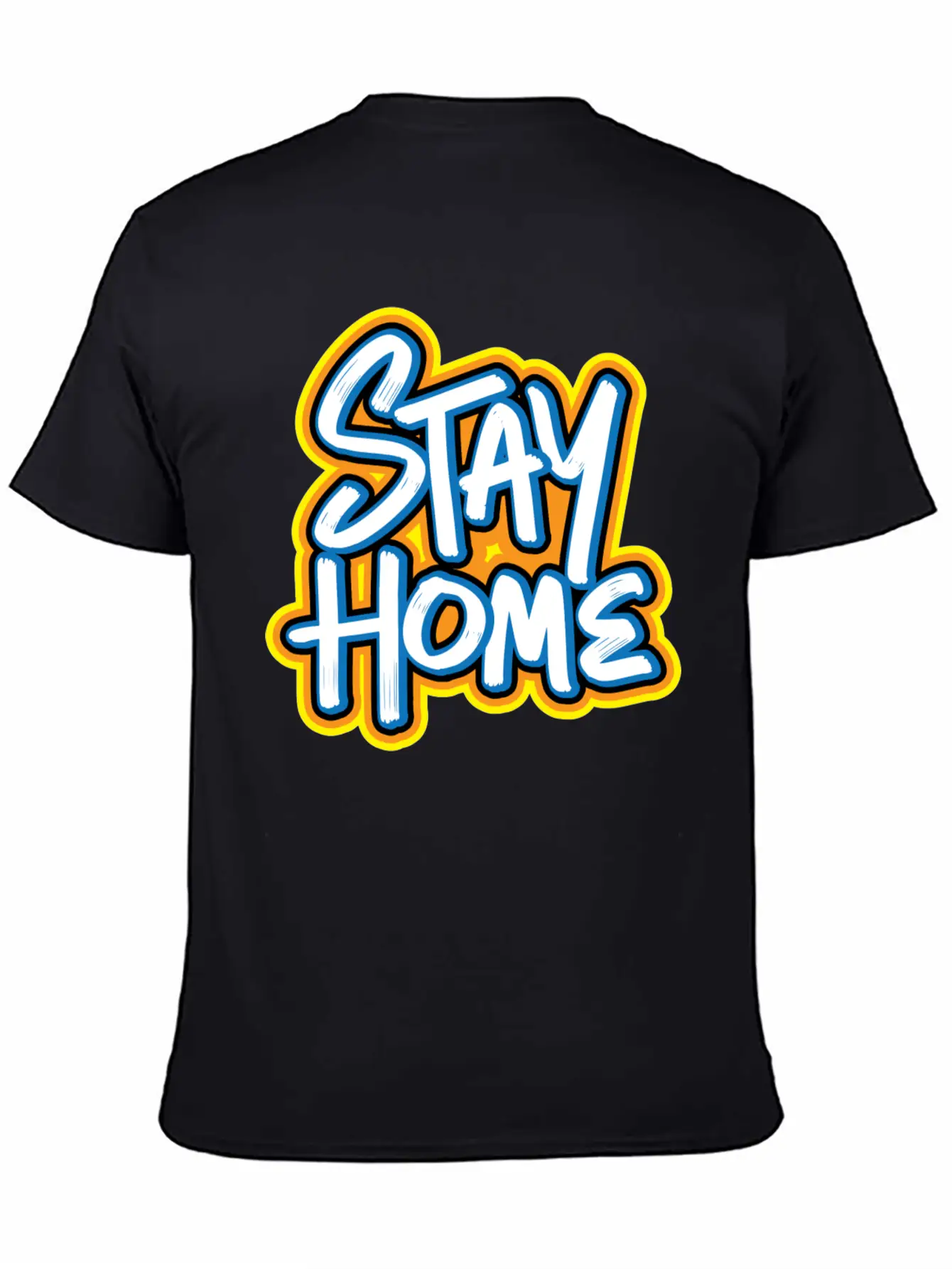 Stay Home Graffiti Basic Graphic T-Shirt – Daily Comfort In Soft Cotton