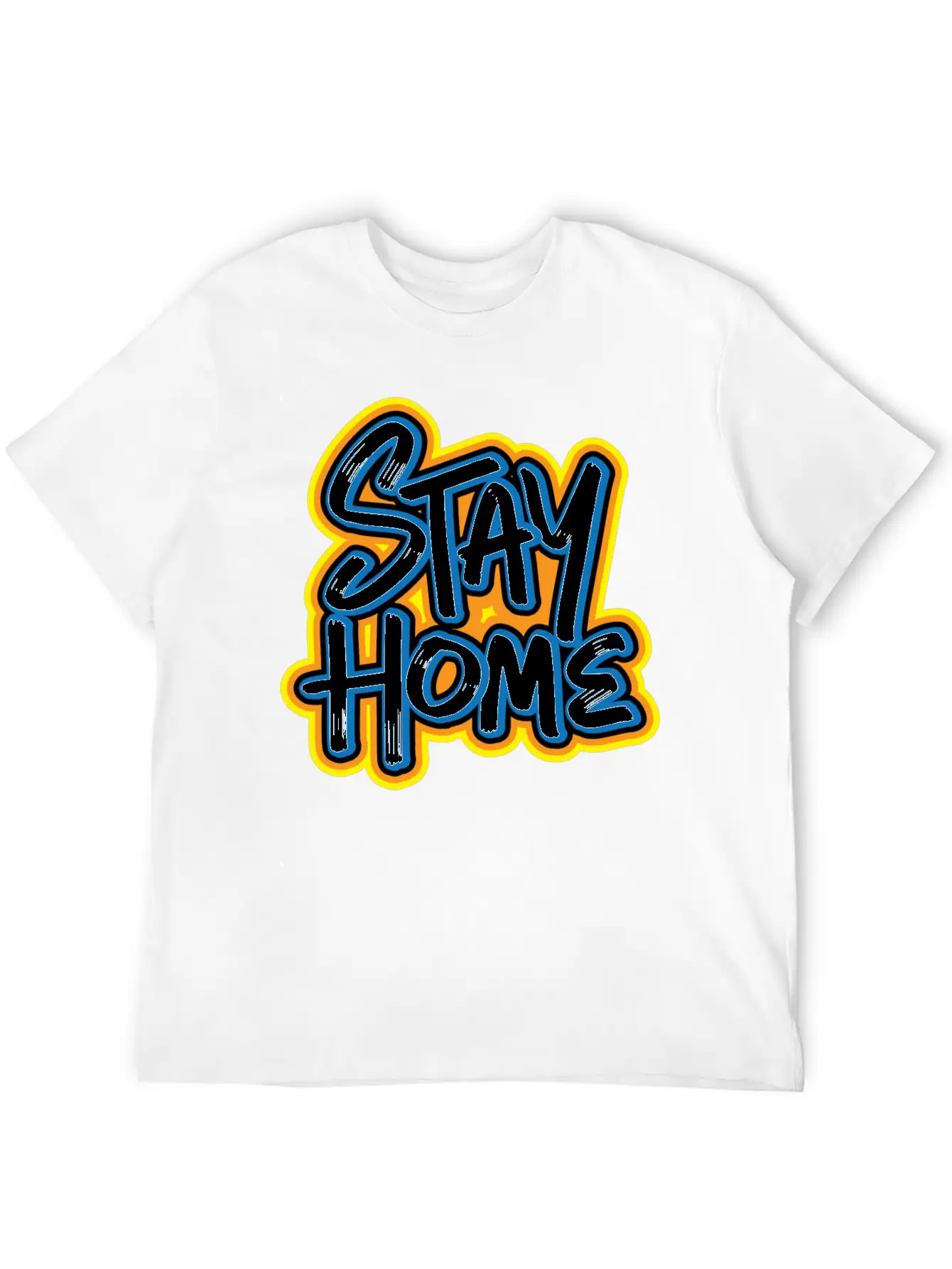 Stay Home Graffiti Basic Graphic T-Shirt – Daily Comfort In Soft Cotton