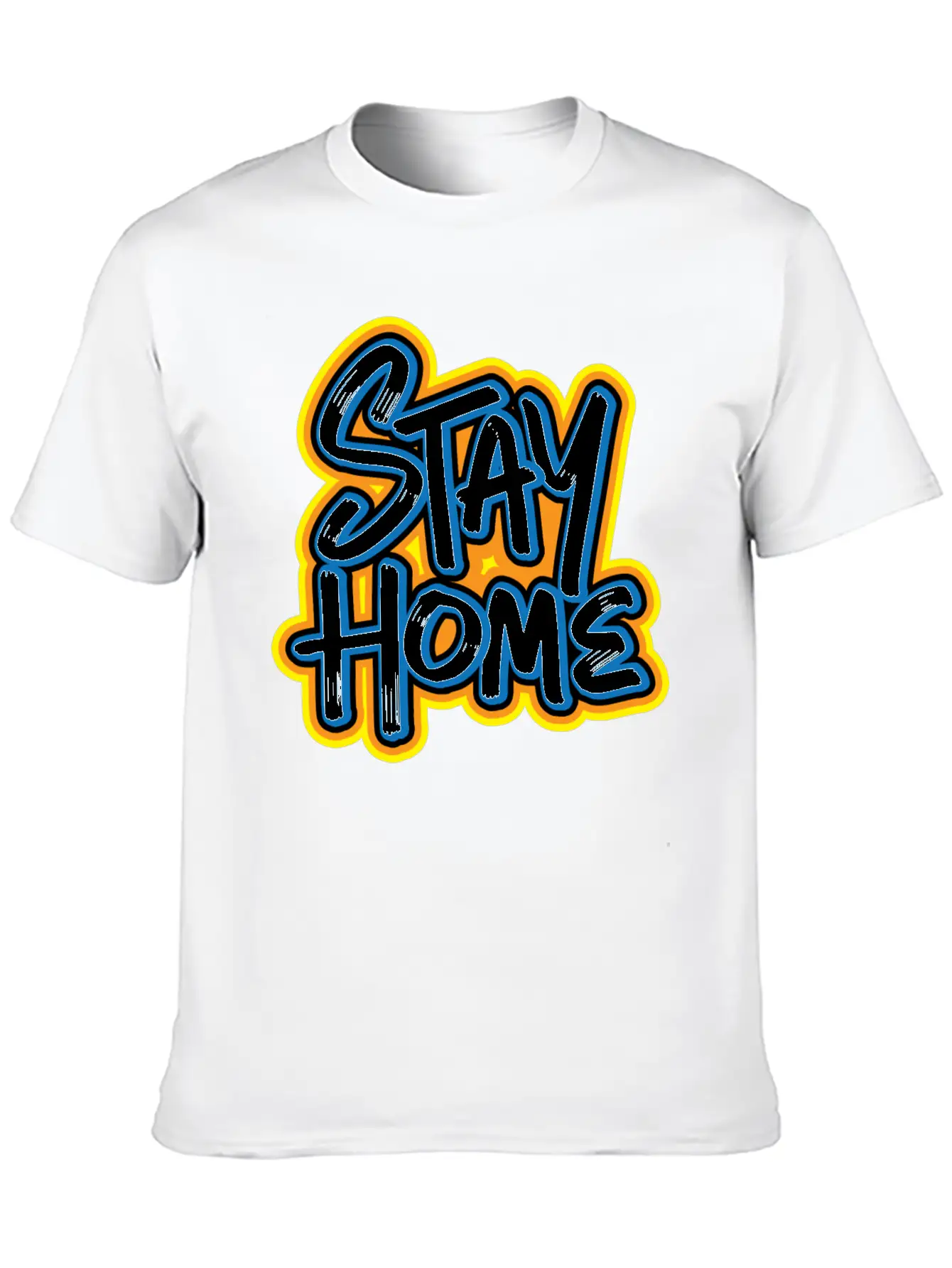 Stay Home Graffiti Classic Fit Graphic Tee For Daily Comfort – Unisex Cotton Shirt