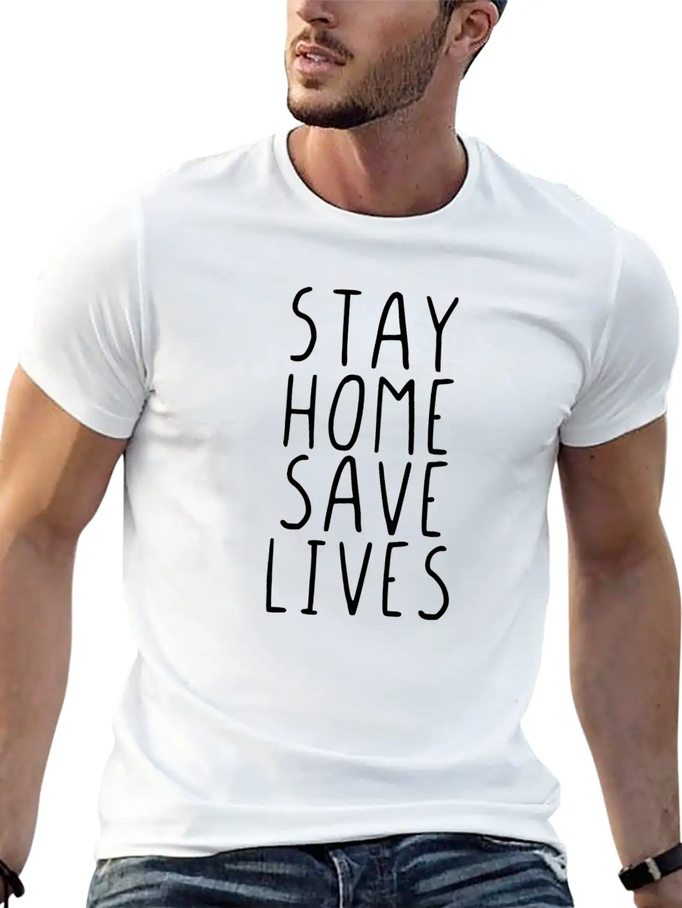 Stay Home Save Lives Unisex Casual T-Shirt – Clean Design For Daily Comfort
