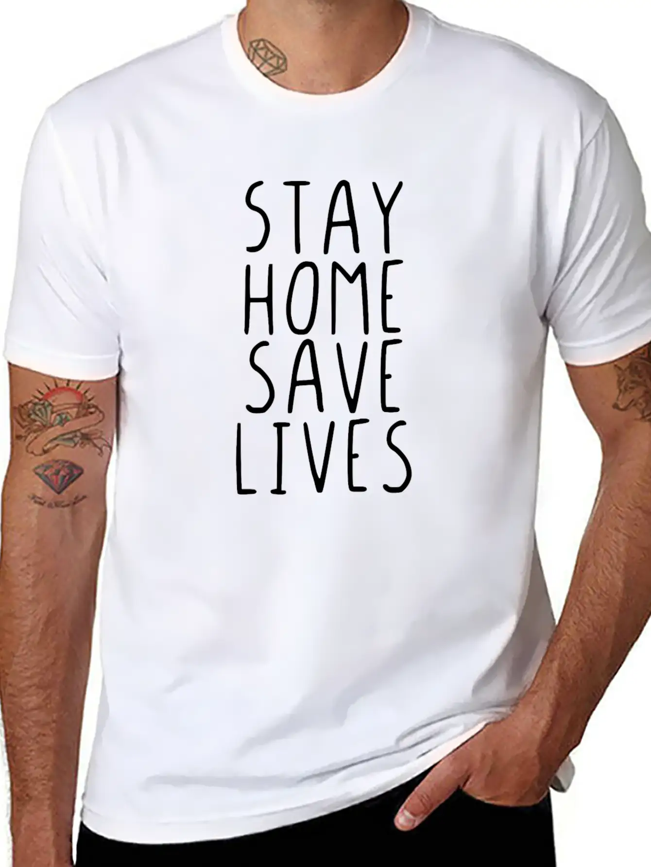 Stay Home Save Lives Unisex Casual T-Shirt – Clean Design For Daily Comfort