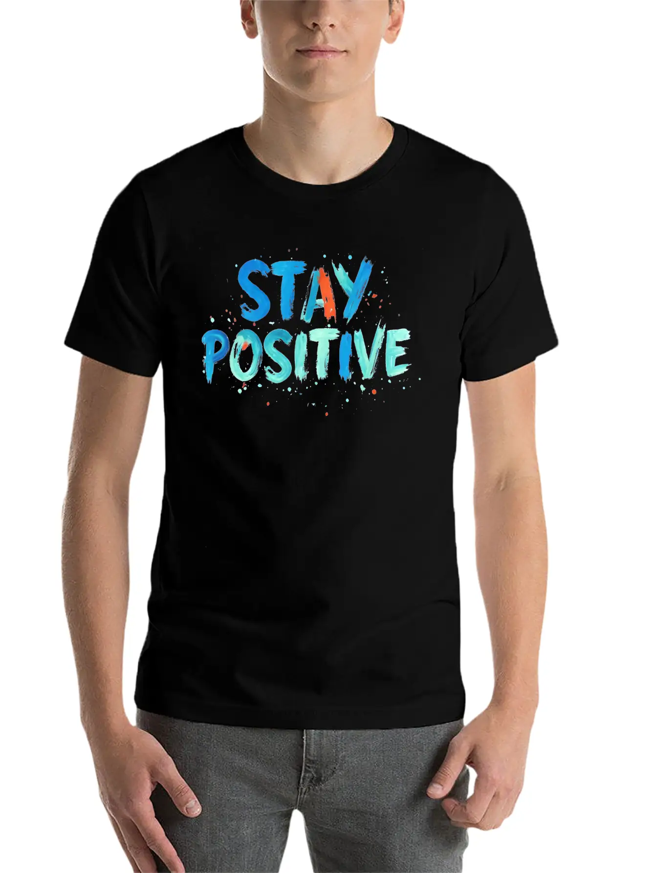 Stay Positive Soft Cotton Short Sleeve Tee – Unisex Wardrobe Staple