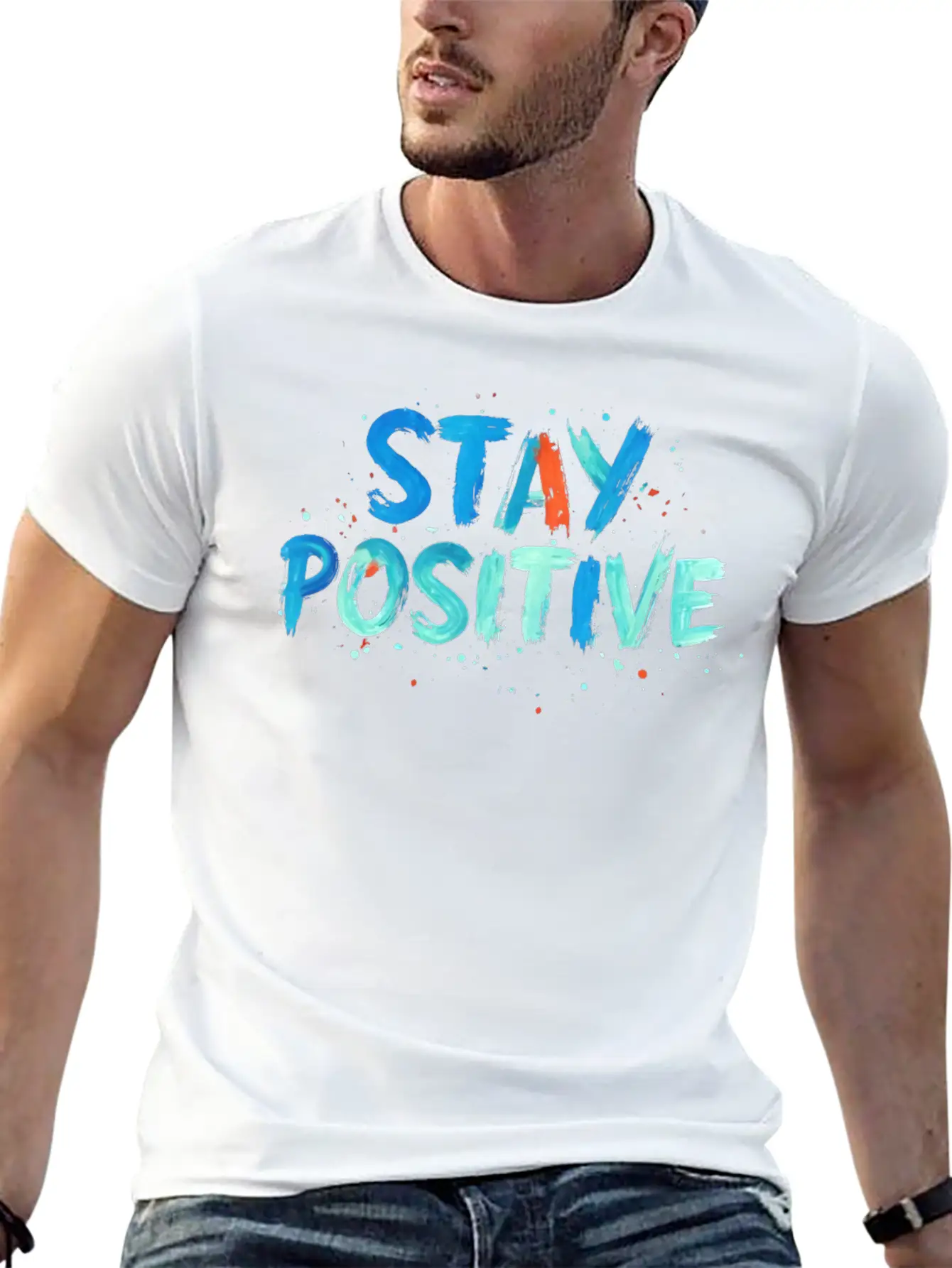 Stay Positive Soft Cotton Short Sleeve Tee – Unisex Wardrobe Staple