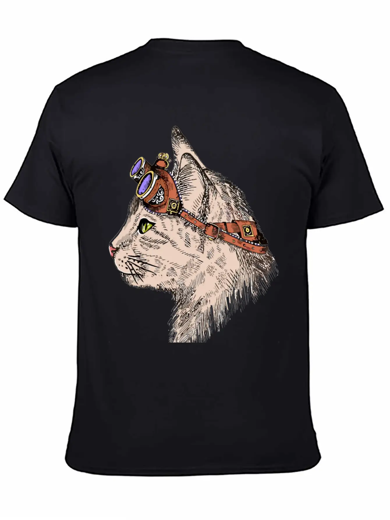 Steam Punk Cat Modern Fit Casual T-Shirt – Clean And Versatile Design