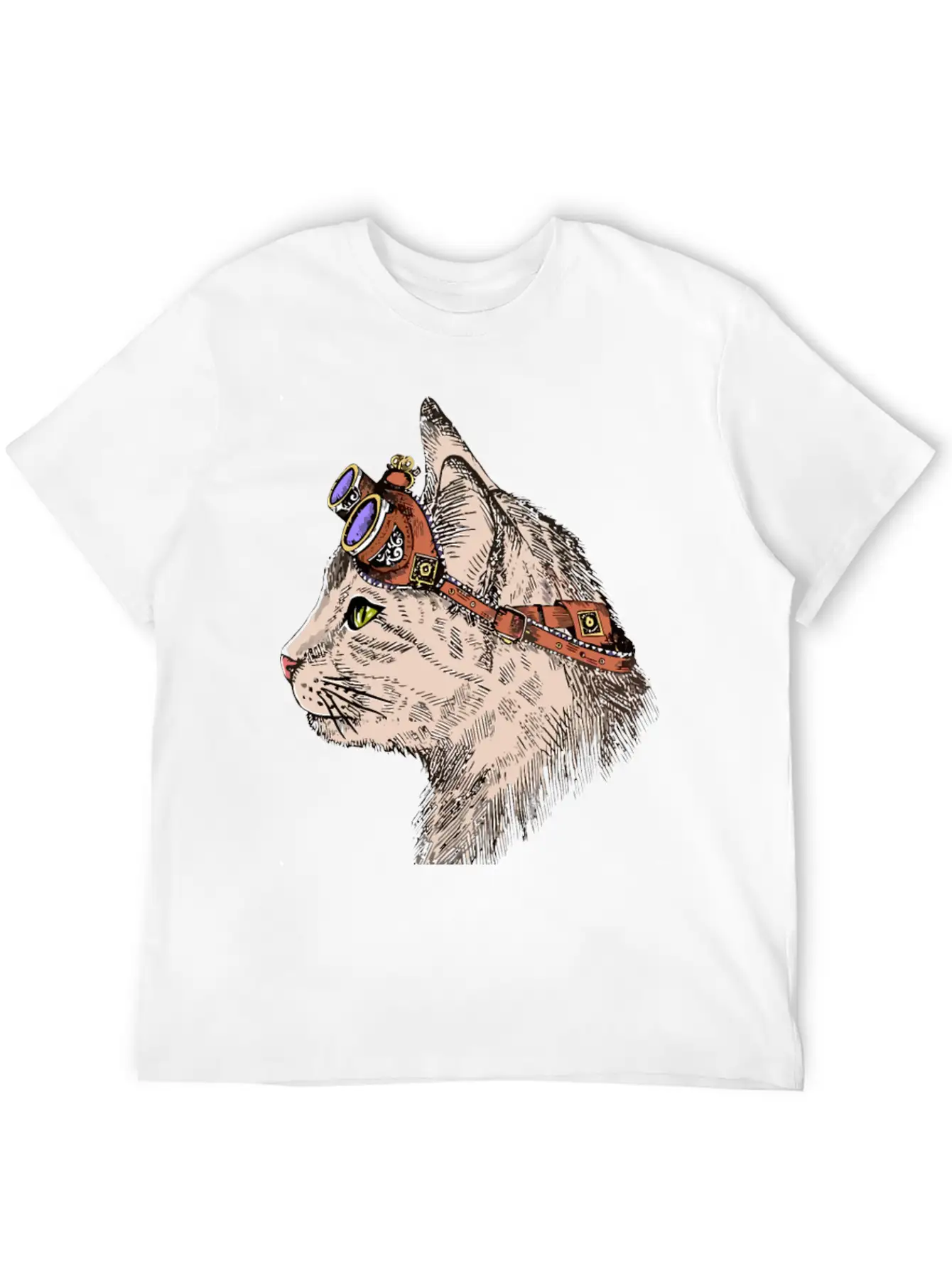 Steam Punk Cat Modern Fit Casual T-Shirt – Clean And Versatile Design