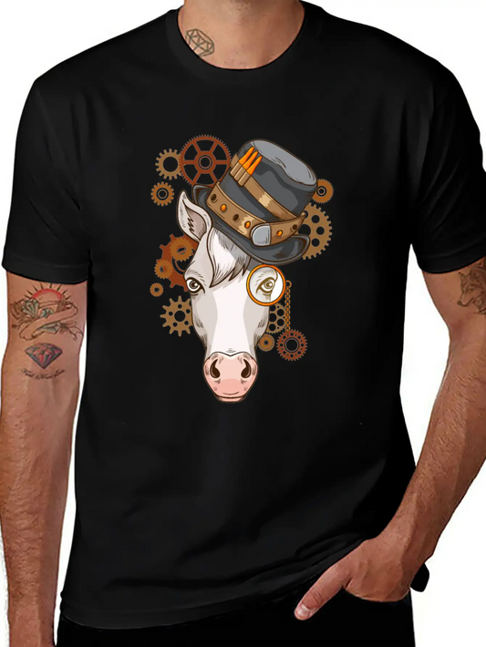 Steampunk Horse Riding Victorian Horses Steampunk Lightweight Cotton T-Shirt – Daily Comfort Graphic Shirt