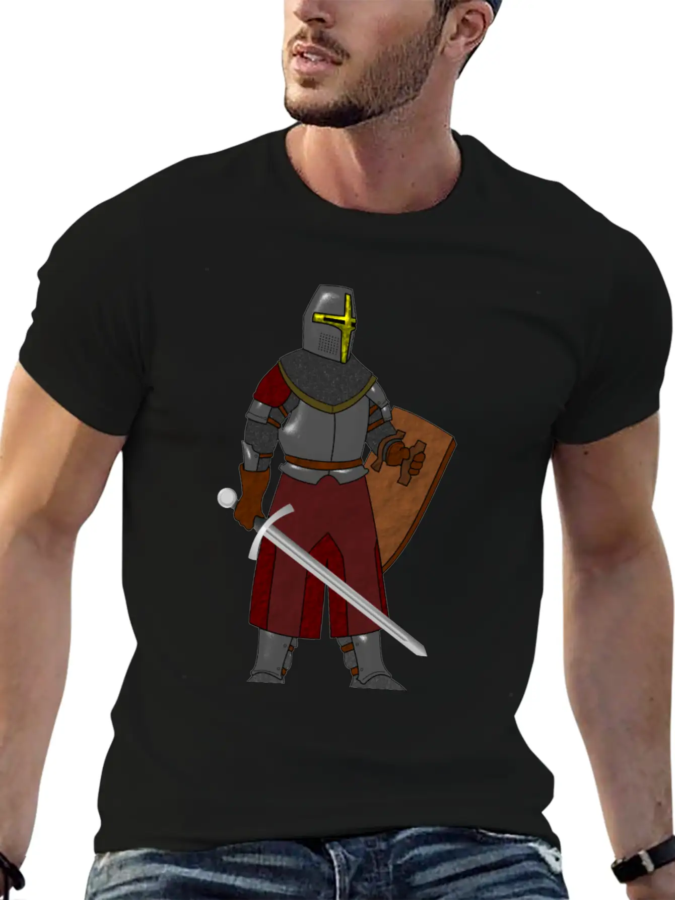 Steel Plate Armor Classic Fit Graphic Tee For Daily Comfort – Unisex Cotton Shirt