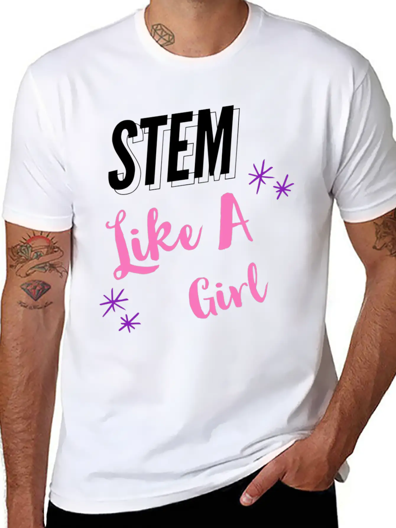 STEM Like A Girl Classic Fit Graphic Tee For Daily Comfort – Unisex Cotton Shirt