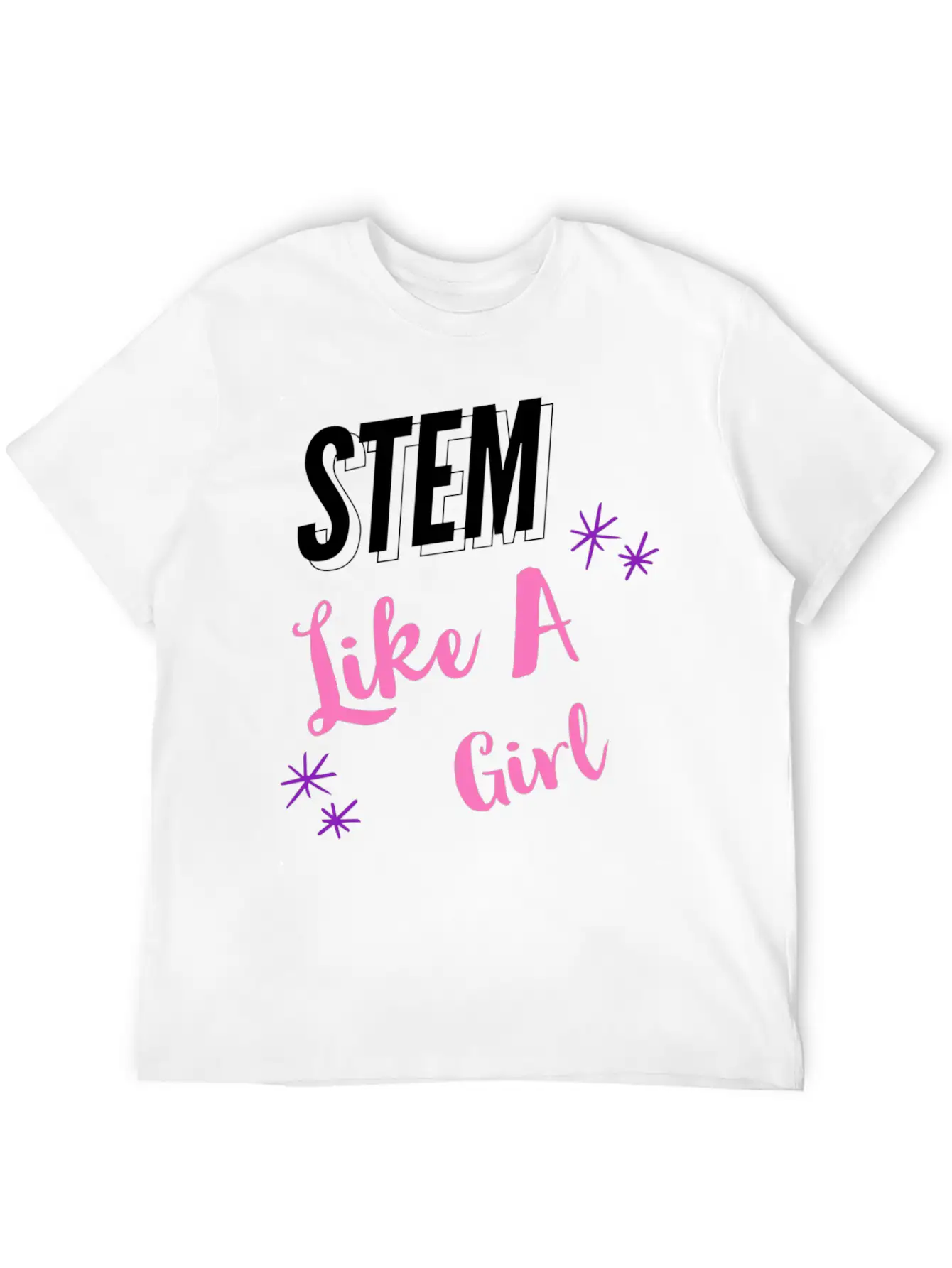 STEM Like A Girl Classic Fit Graphic Tee For Daily Comfort – Unisex Cotton Shirt