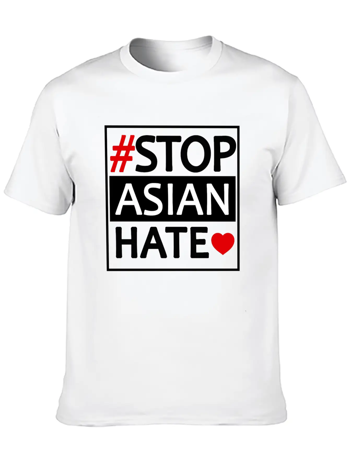 STOP ASIAN HATE Basic Graphic T-Shirt – Daily Comfort In Soft Cotton