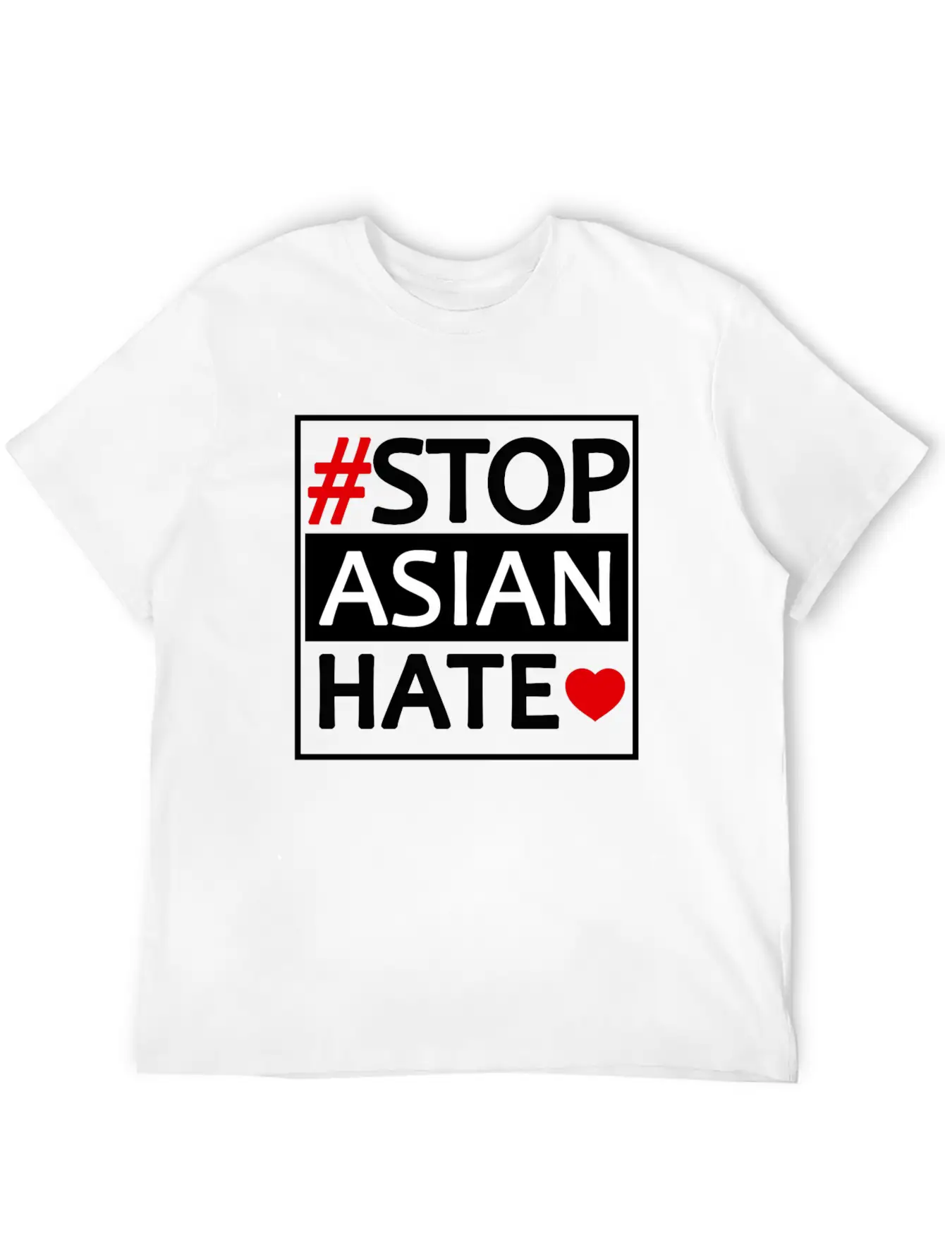 STOP ASIAN HATE Basic Graphic T-Shirt – Daily Comfort In Soft Cotton