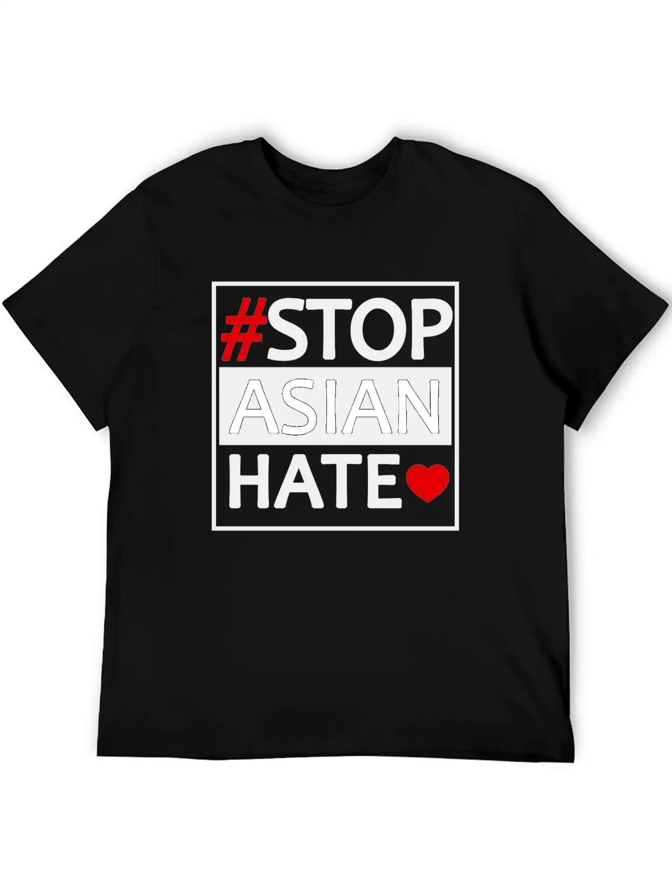 STOP ASIAN HATE Basic Graphic T-Shirt – Daily Comfort In Soft Cotton