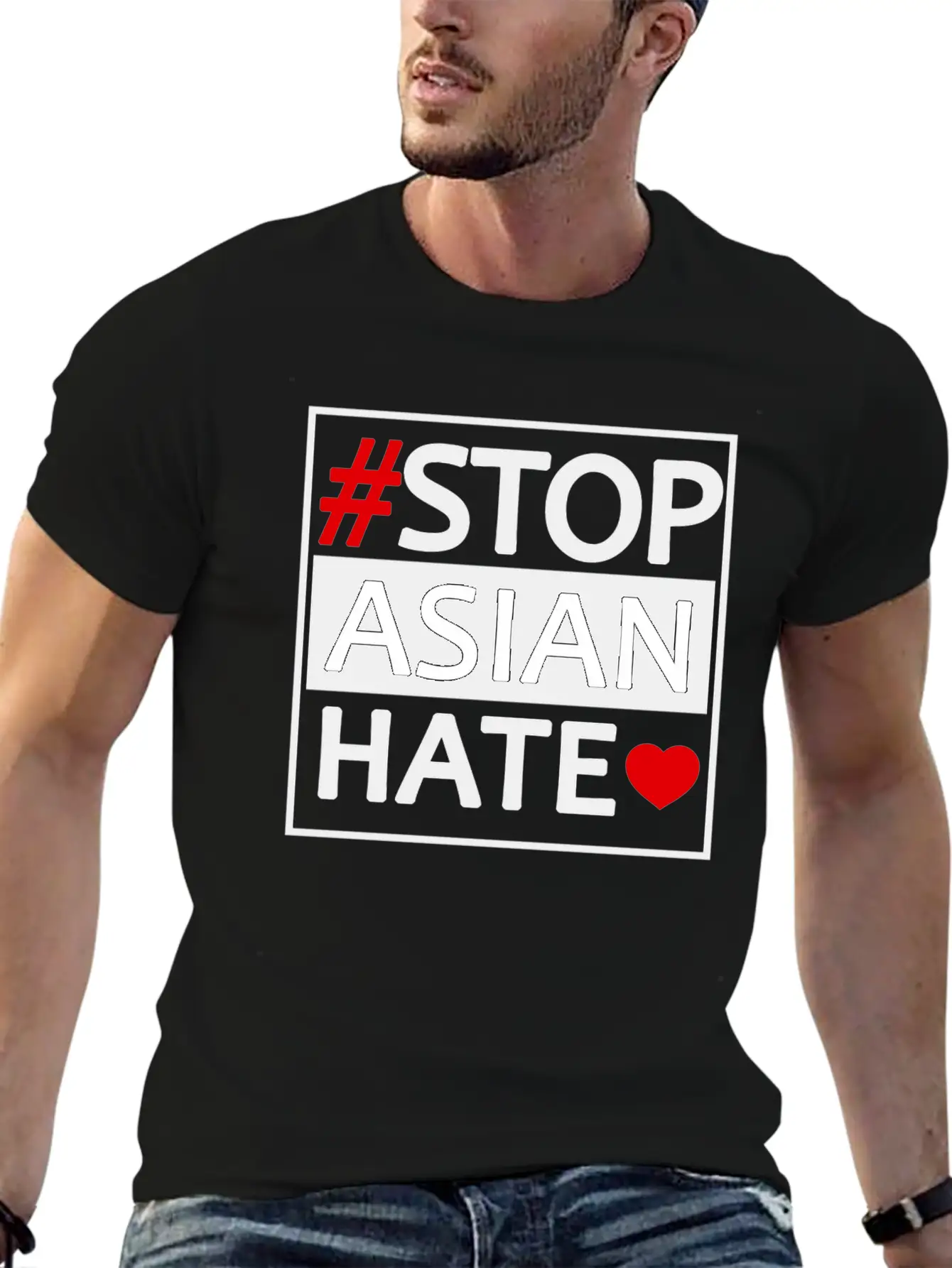 STOP ASIAN HATE Basic Graphic T-Shirt – Daily Comfort In Soft Cotton