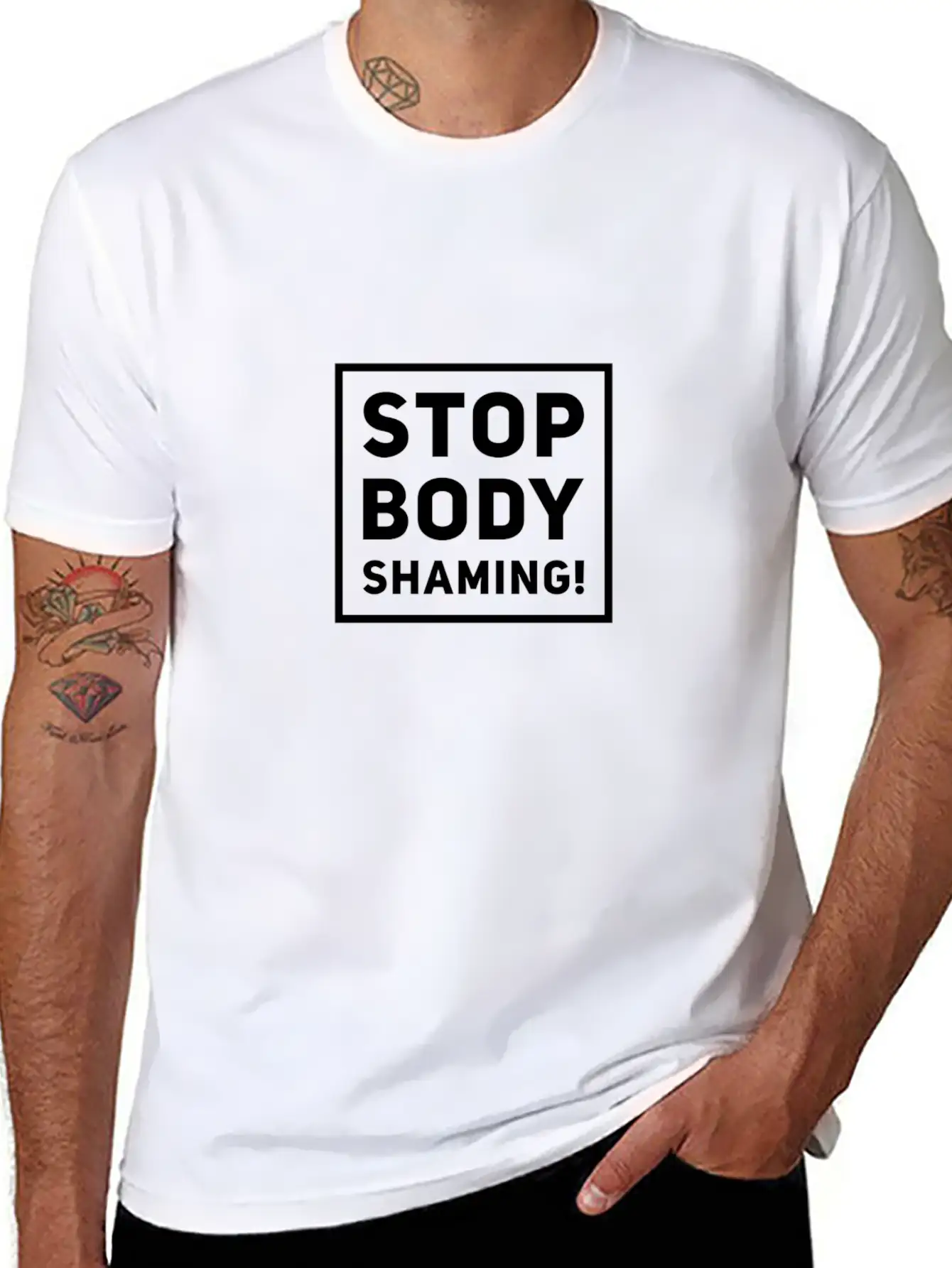 Stop Body Shaming Fat Shaming Gift Idea Basic Graphic T-Shirt – Daily Comfort In Soft Cotton