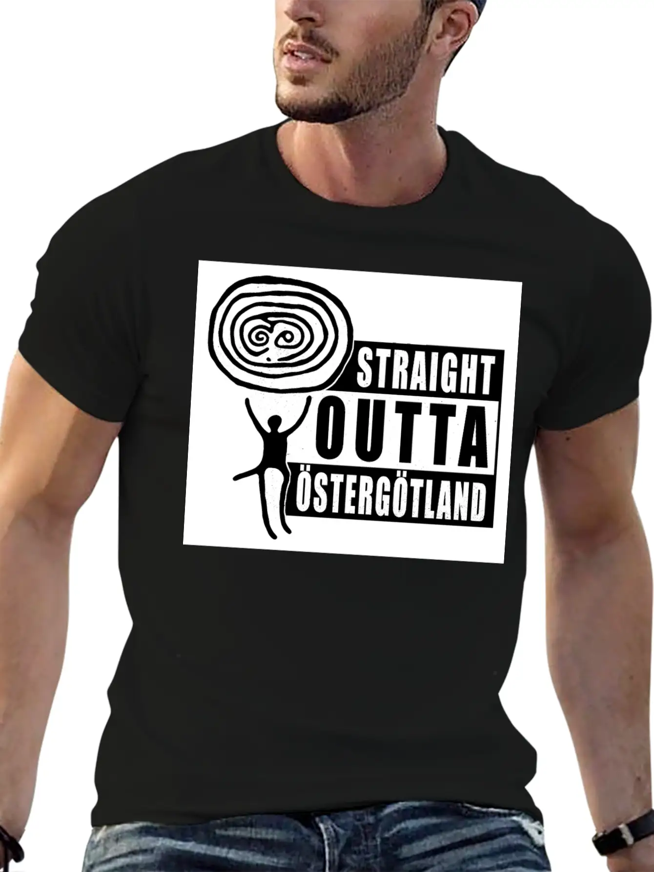 Straight Outta Östergötland Lightweight Cotton T-Shirt – Daily Comfort Graphic Shirt
