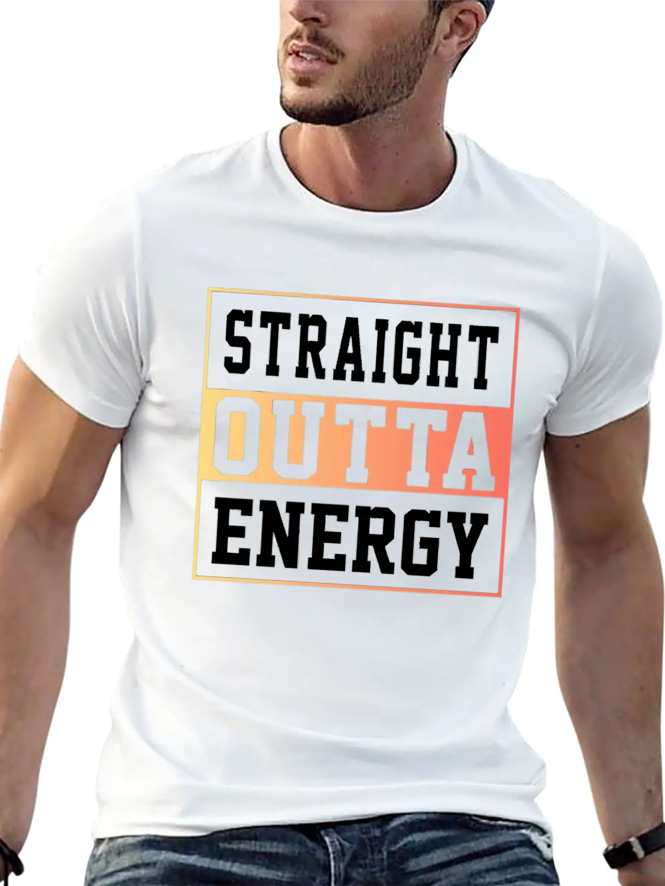 Straight Outta Energy Lightweight Cotton T-Shirt – Daily Comfort Graphic Shirt