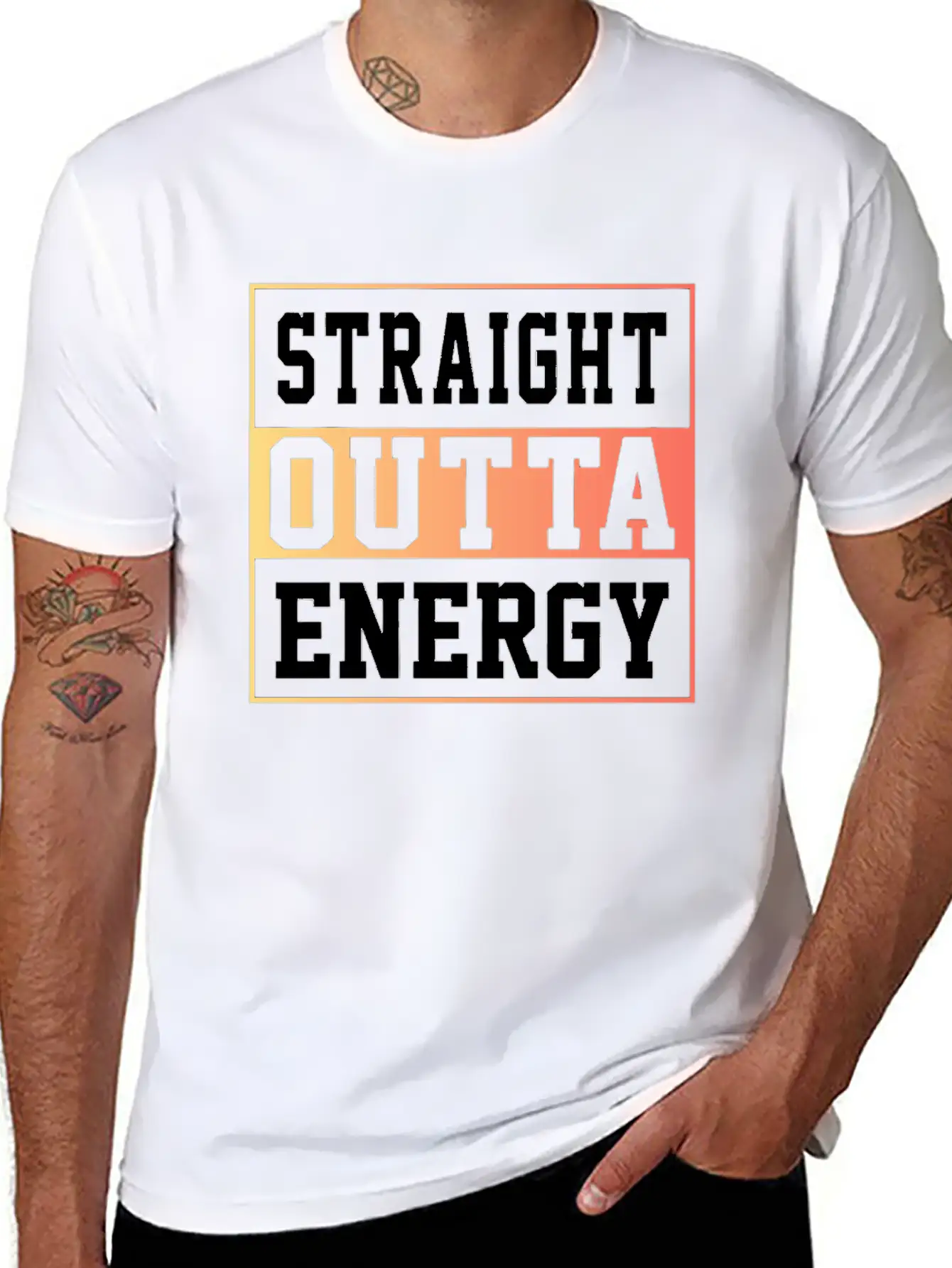 Straight Outta Energy Lightweight Cotton T-Shirt – Daily Comfort Graphic Shirt