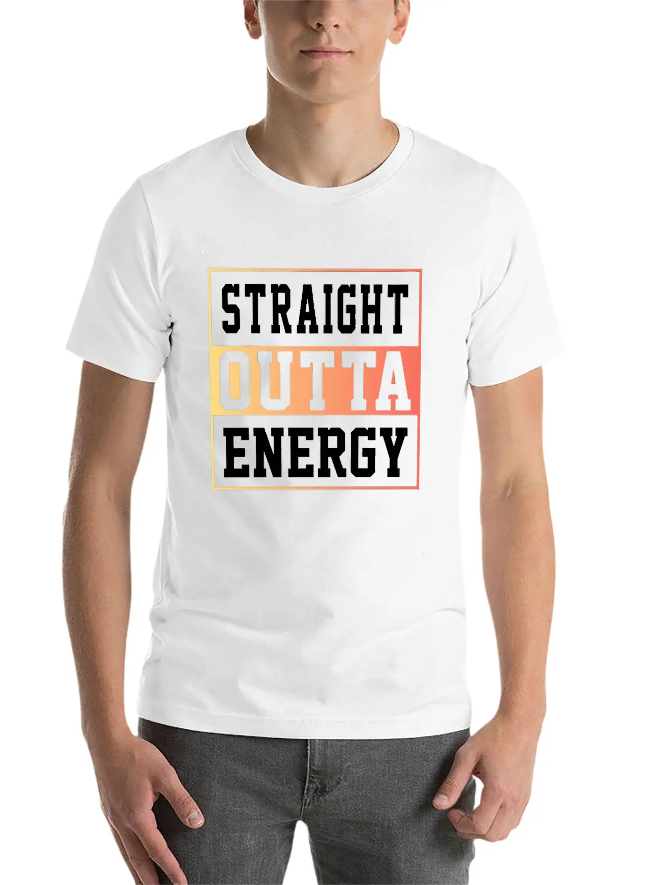 Straight Outta Energy Lightweight Cotton T-Shirt – Daily Comfort Graphic Shirt