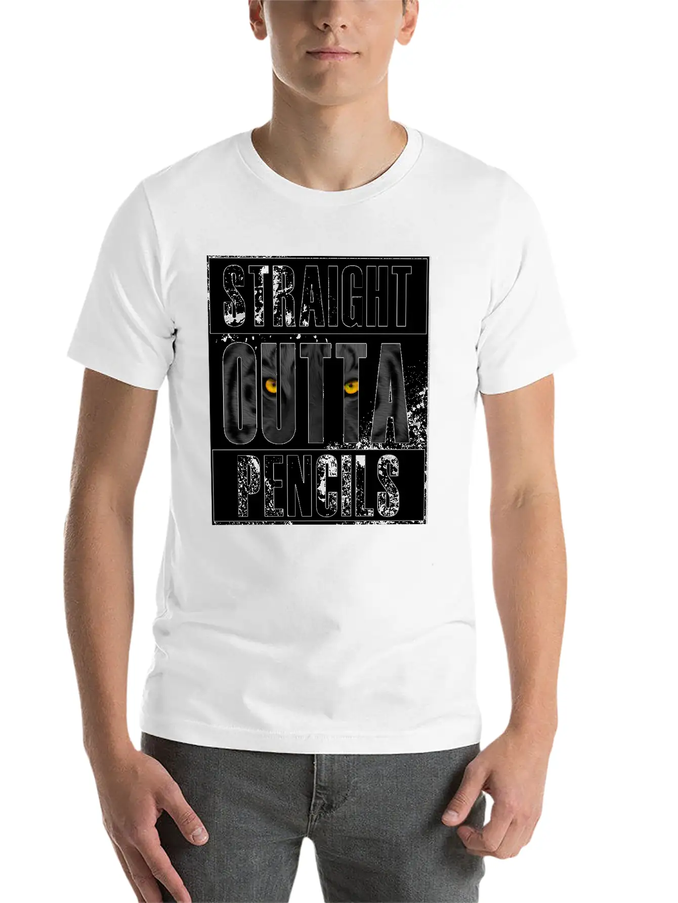 Straight Outta Pencils T Shirt Modern Fit Casual T-Shirt – Clean And Versatile Design