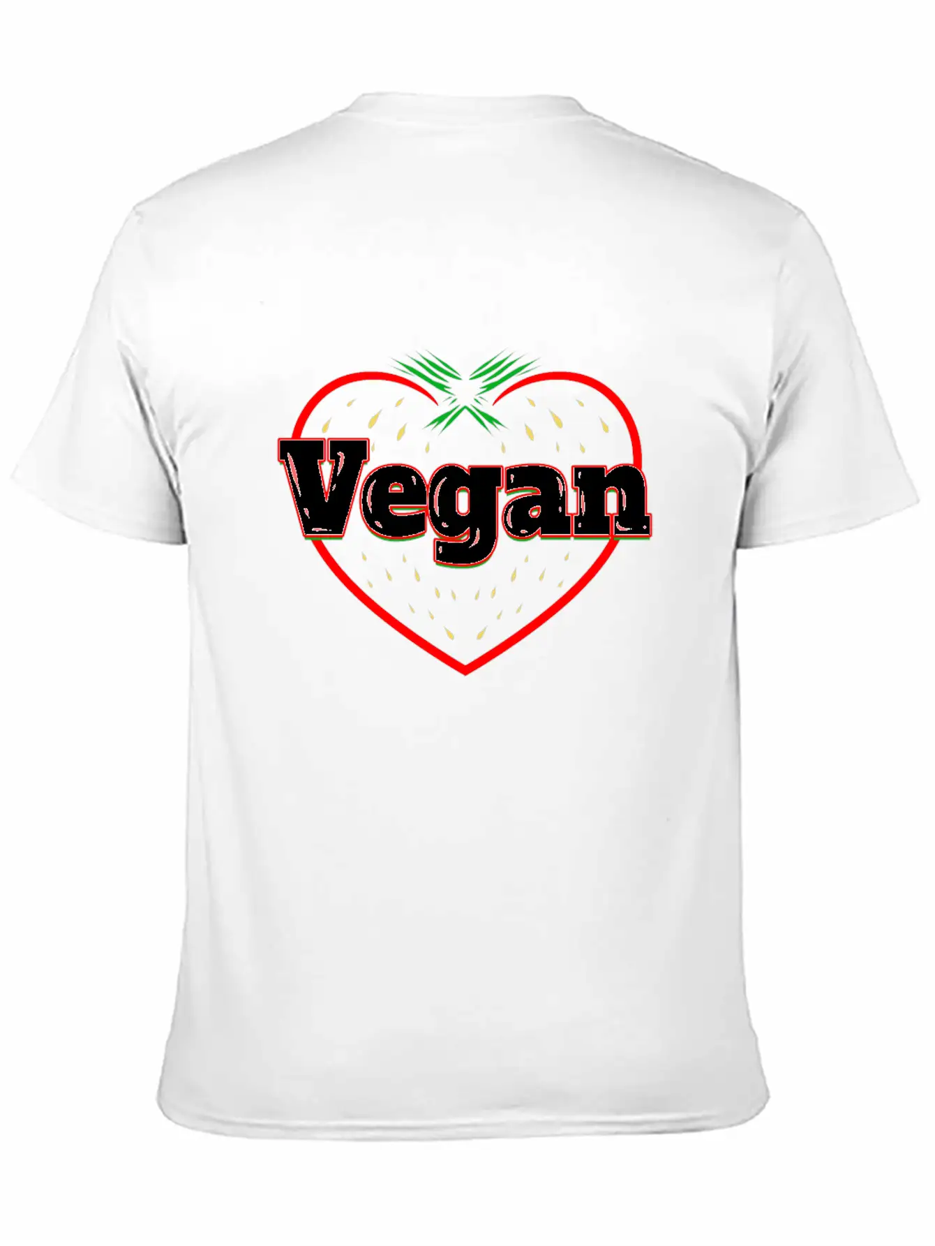 Strawberry Logo For Vegetarians - Go Vegan Essential Cotton Tee For Daily Outfits – Unisex Style