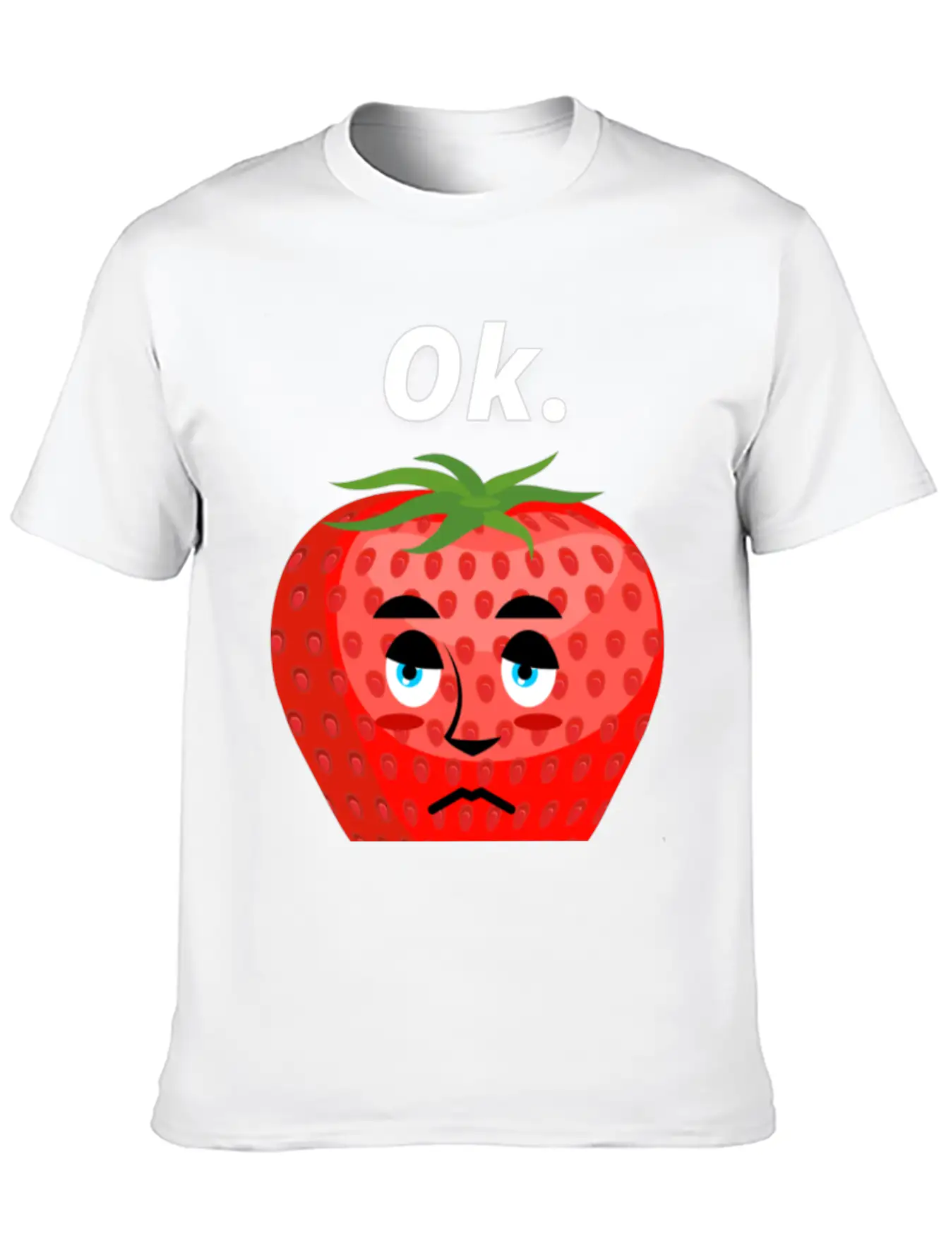 Strawberry Mood Ok Bro Motto Statement Comfortable Minimalist Graphic Tee – Summer Style Essential