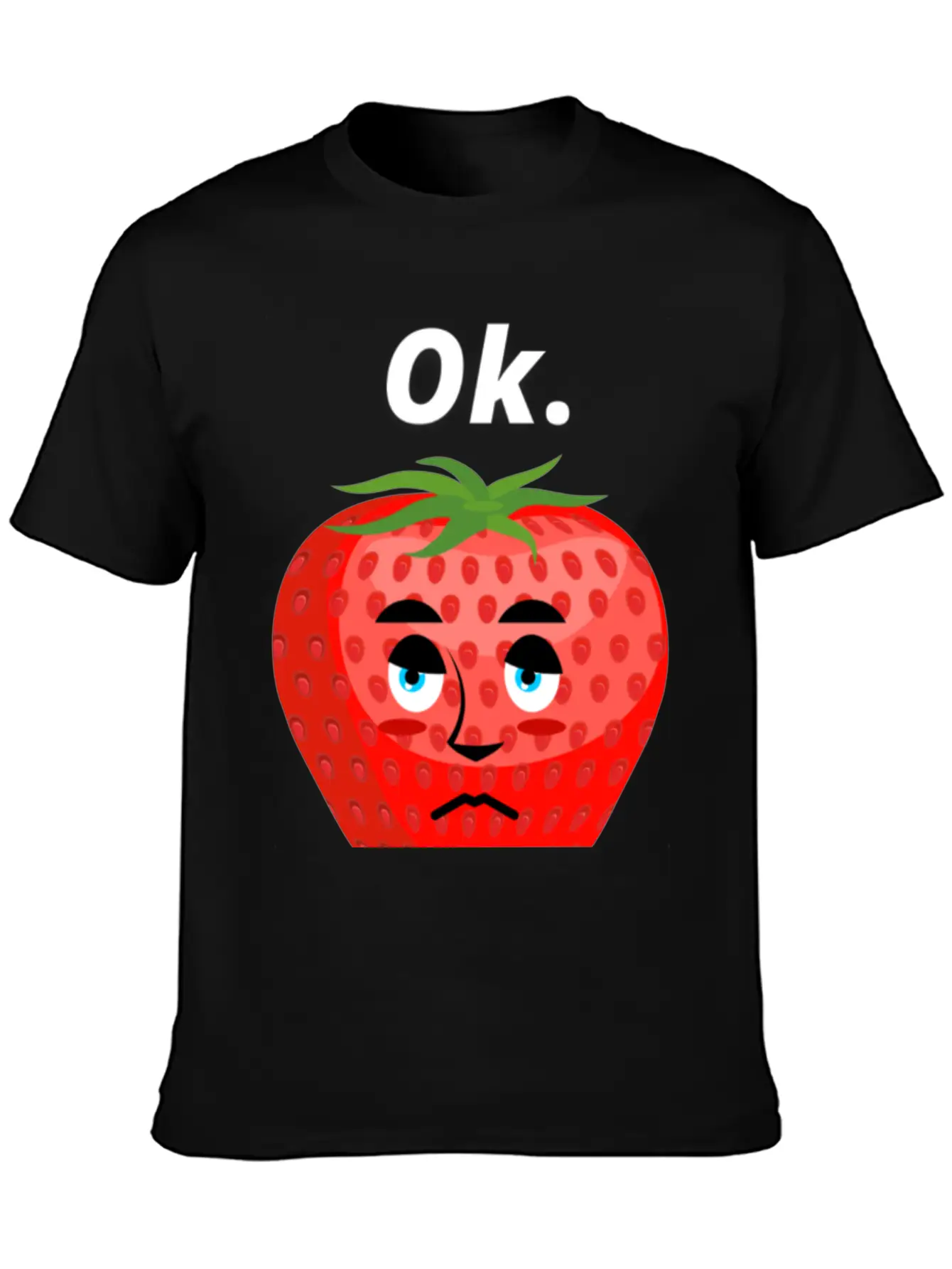 Strawberry Mood Ok Bro Motto Statement Comfortable Minimalist Graphic Tee – Summer Style Essential