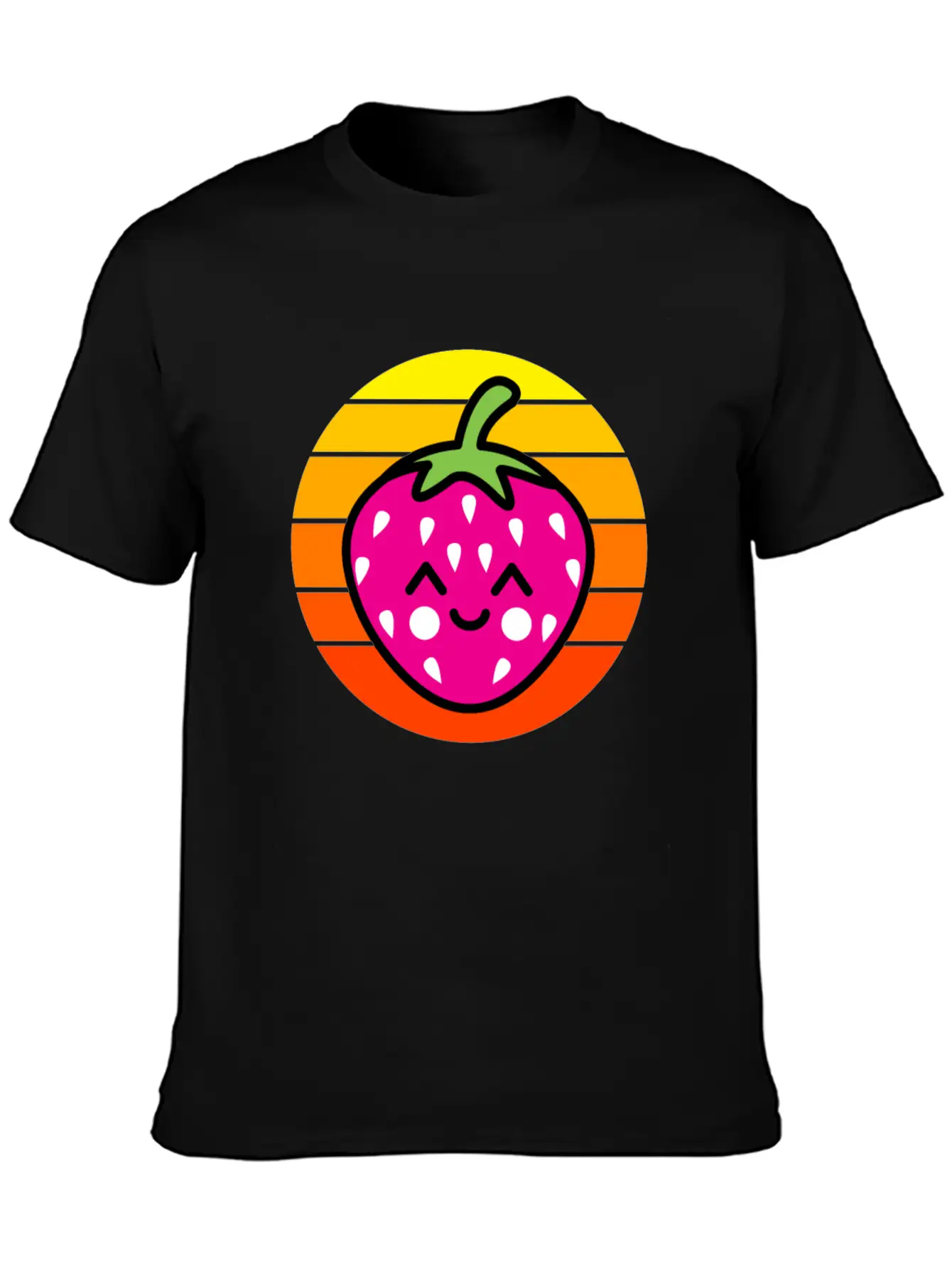 Strawberry Sunset Basic Graphic T-Shirt – Daily Comfort In Soft Cotton