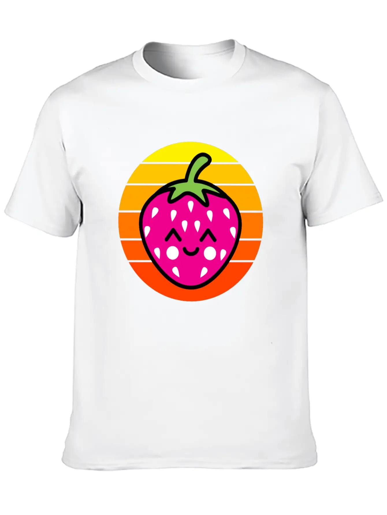 Strawberry Sunset Basic Graphic T-Shirt – Daily Comfort In Soft Cotton